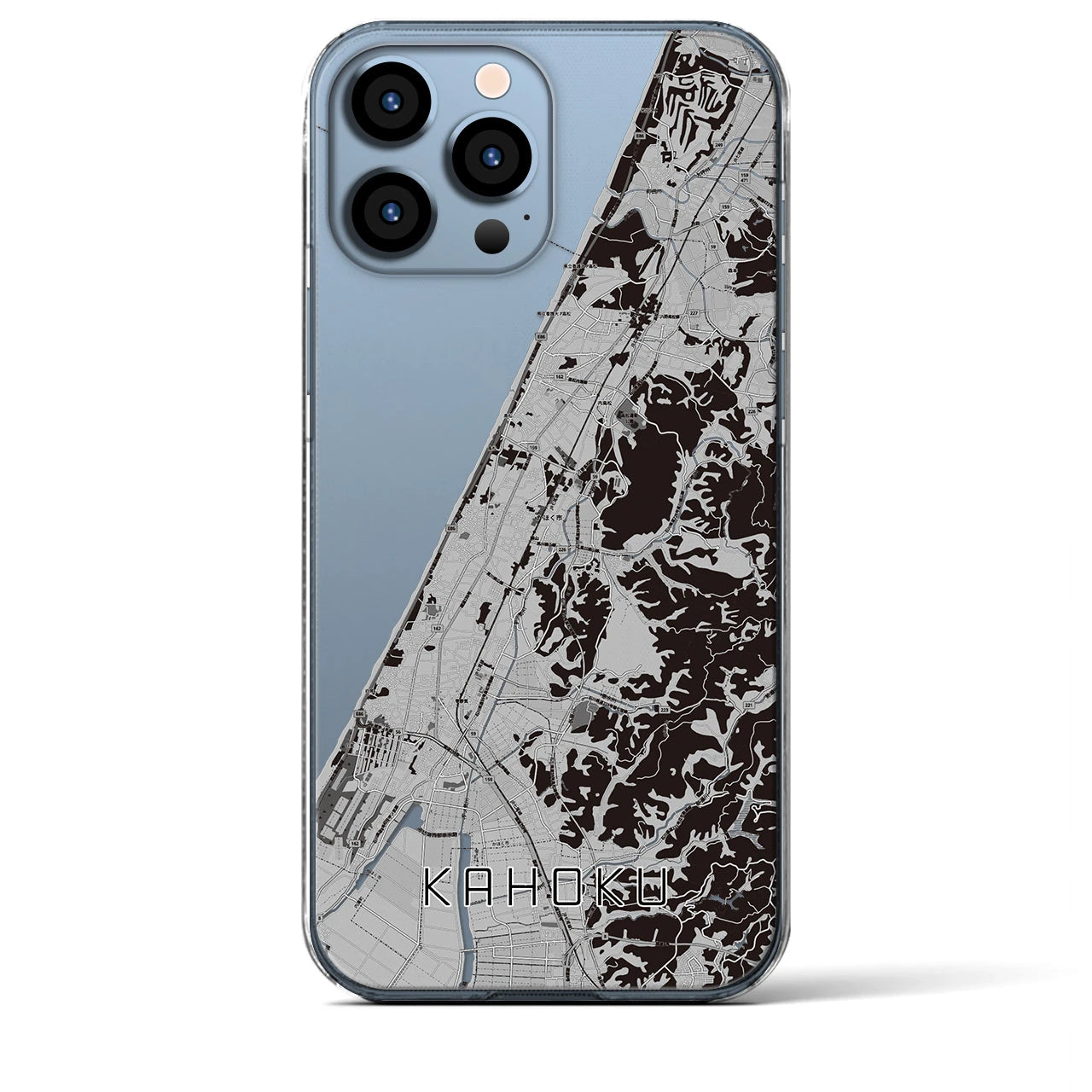 【かほく(石川県)】地図柄iPhoneケース(クリアタイプ)