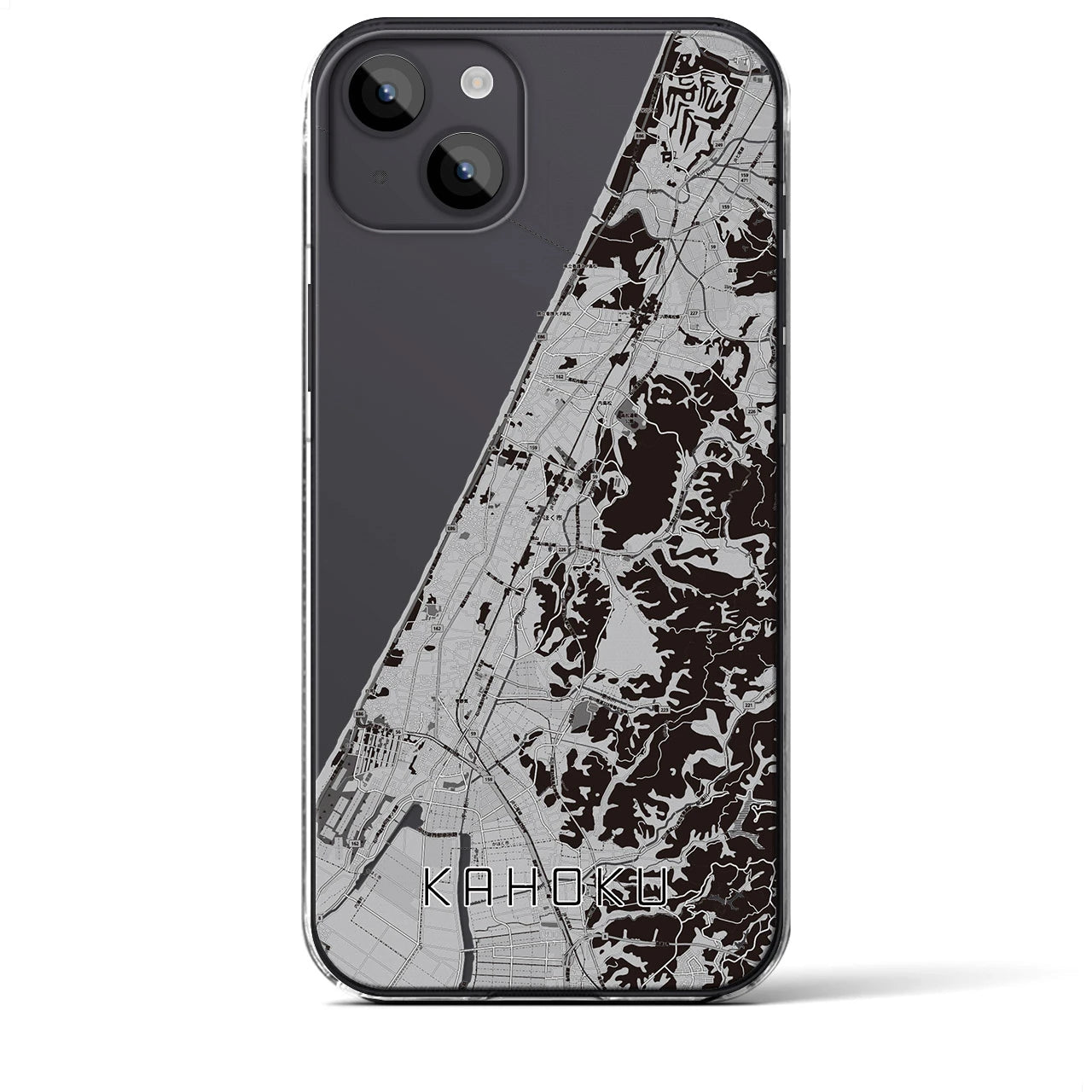 【かほく(石川県)】地図柄iPhoneケース(クリアタイプ)