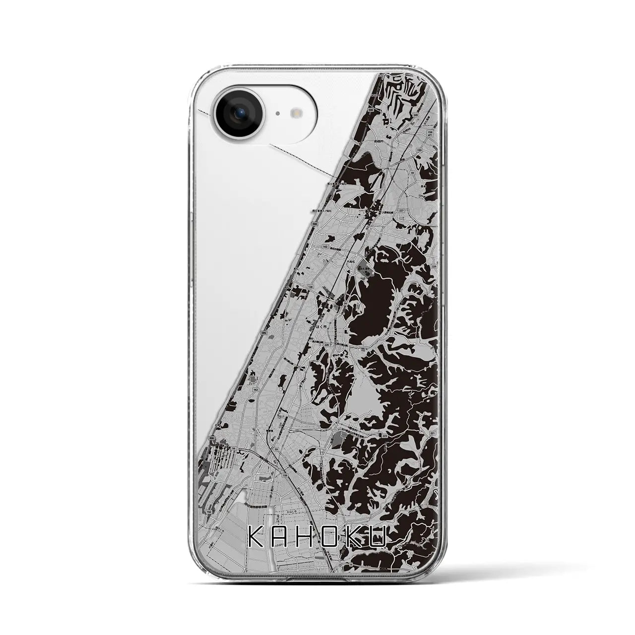 【かほく(石川県)】地図柄iPhoneケース(クリアタイプ)