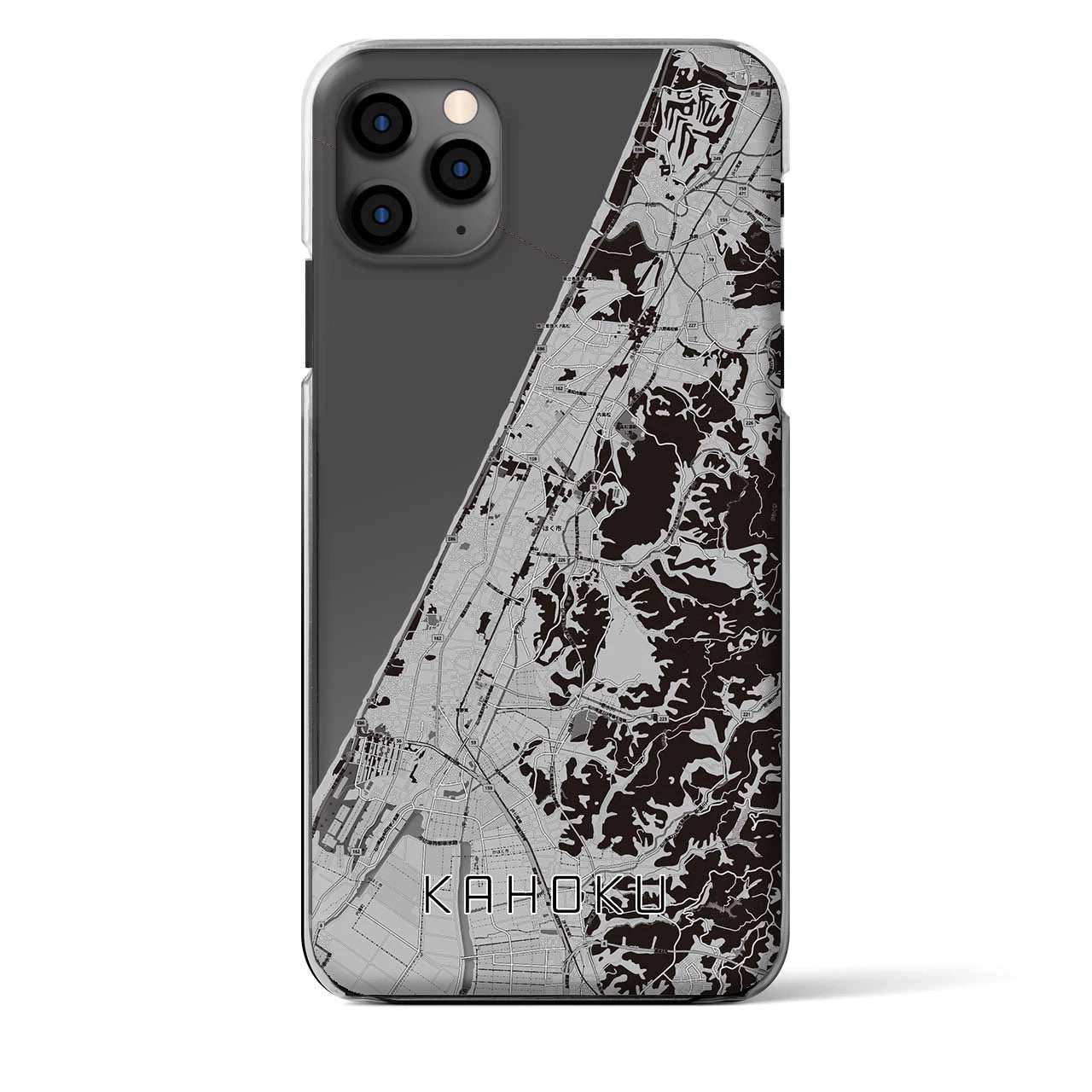 【かほく(石川県)】地図柄iPhoneケース(クリアタイプ)