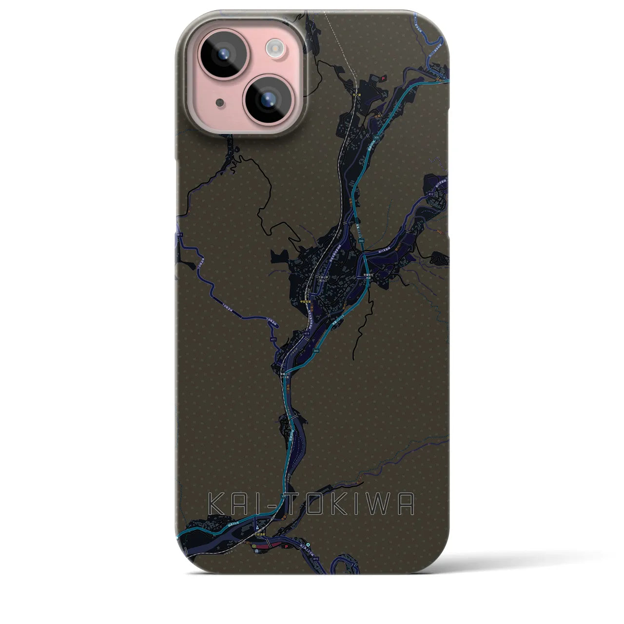【甲斐常葉(山梨県)】地図柄iPhoneケース(バックカバータイプ)