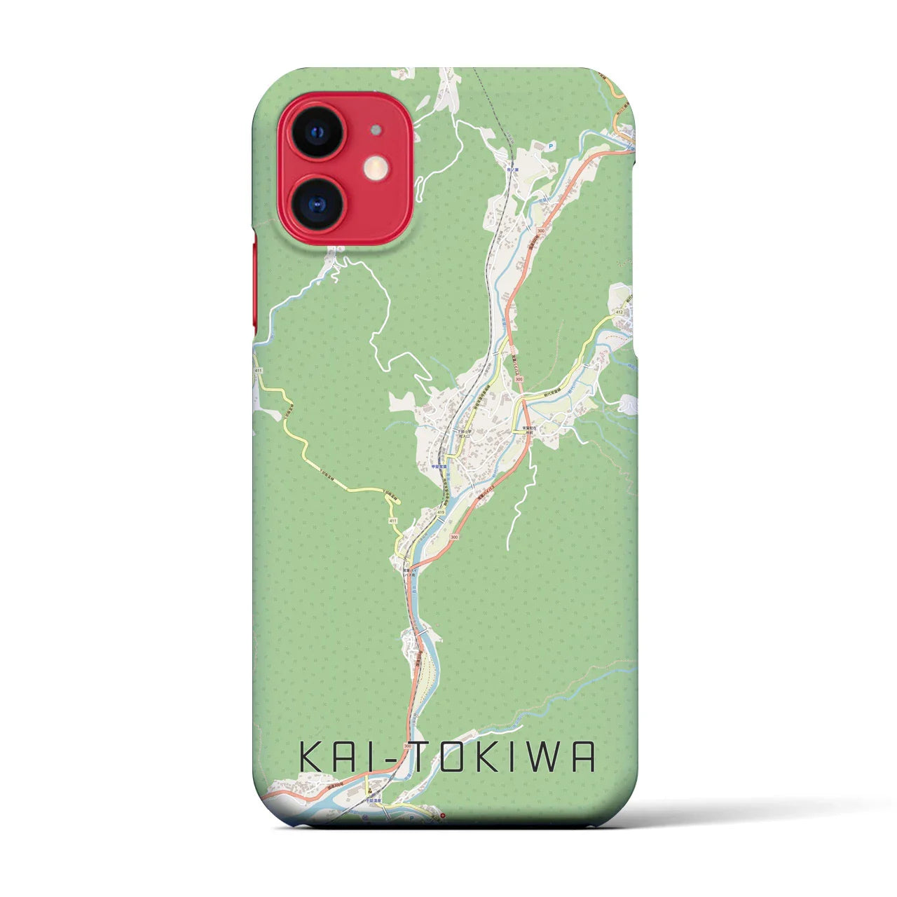 【甲斐常葉(山梨県)】地図柄iPhoneケース(バックカバータイプ)