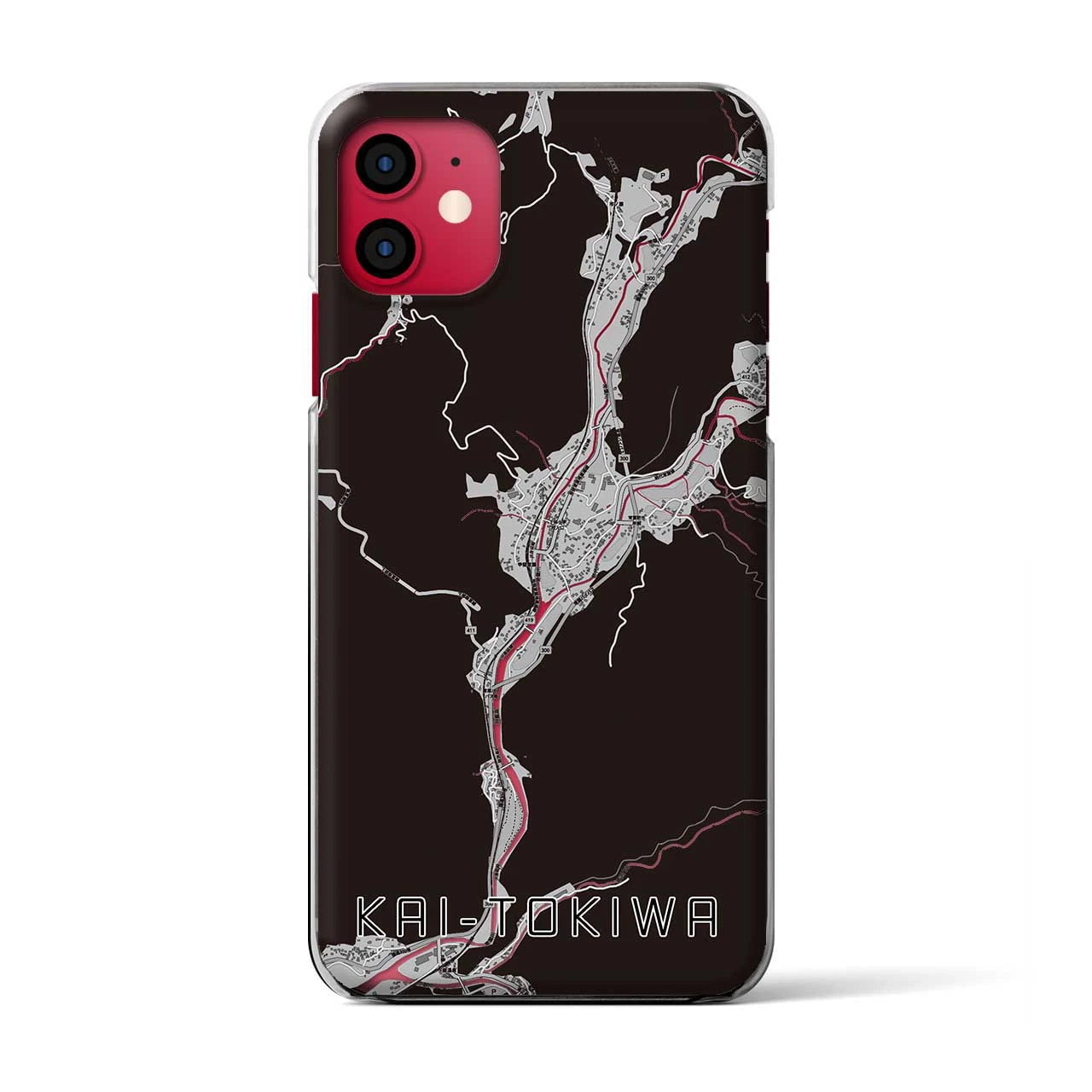 【甲斐常葉(山梨県)】地図柄iPhoneケース(クリアタイプ)
