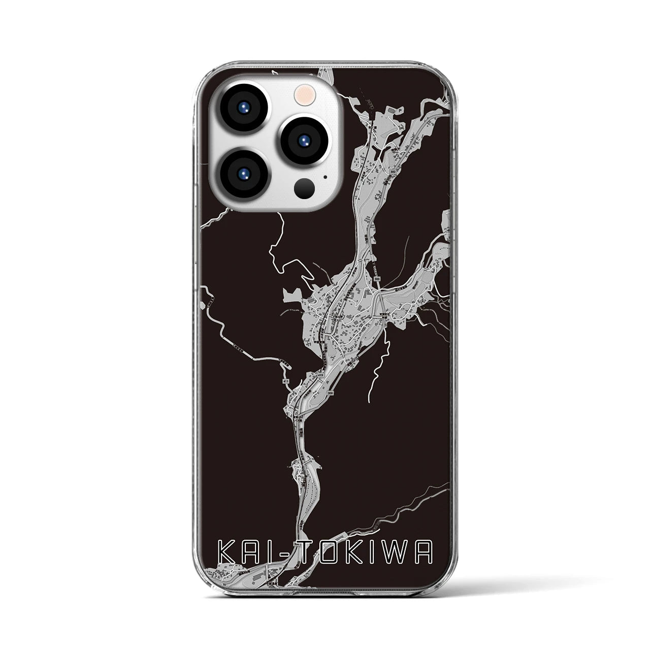 【甲斐常葉(山梨県)】地図柄iPhoneケース(クリアタイプ)