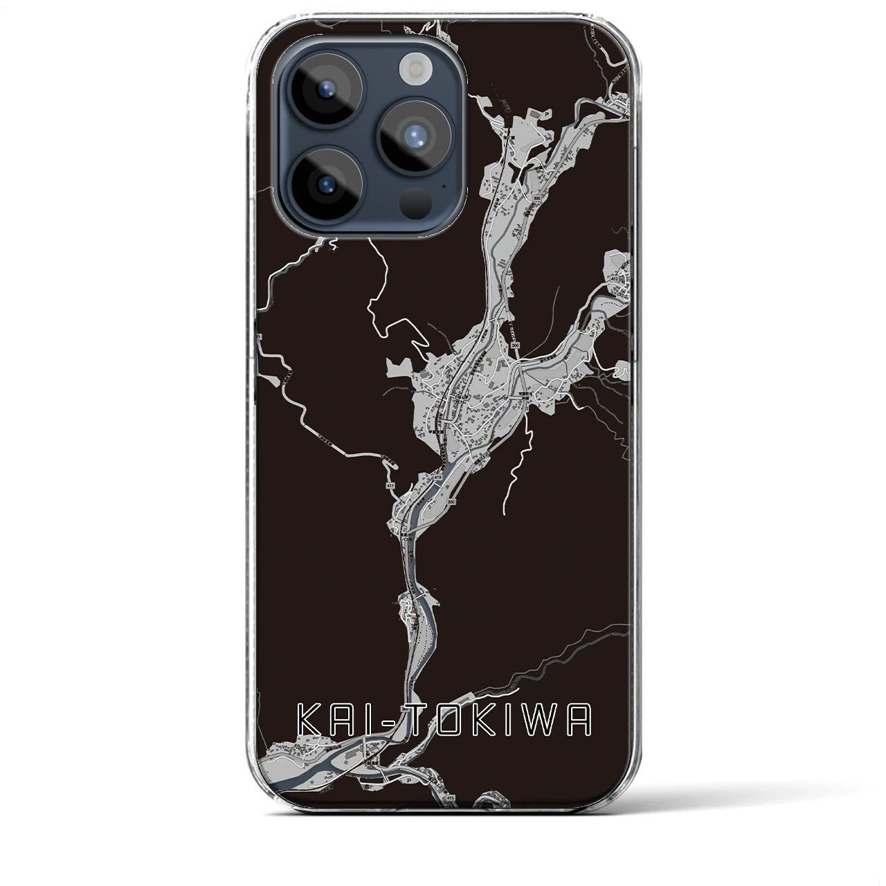 【甲斐常葉(山梨県)】地図柄iPhoneケース(クリアタイプ)