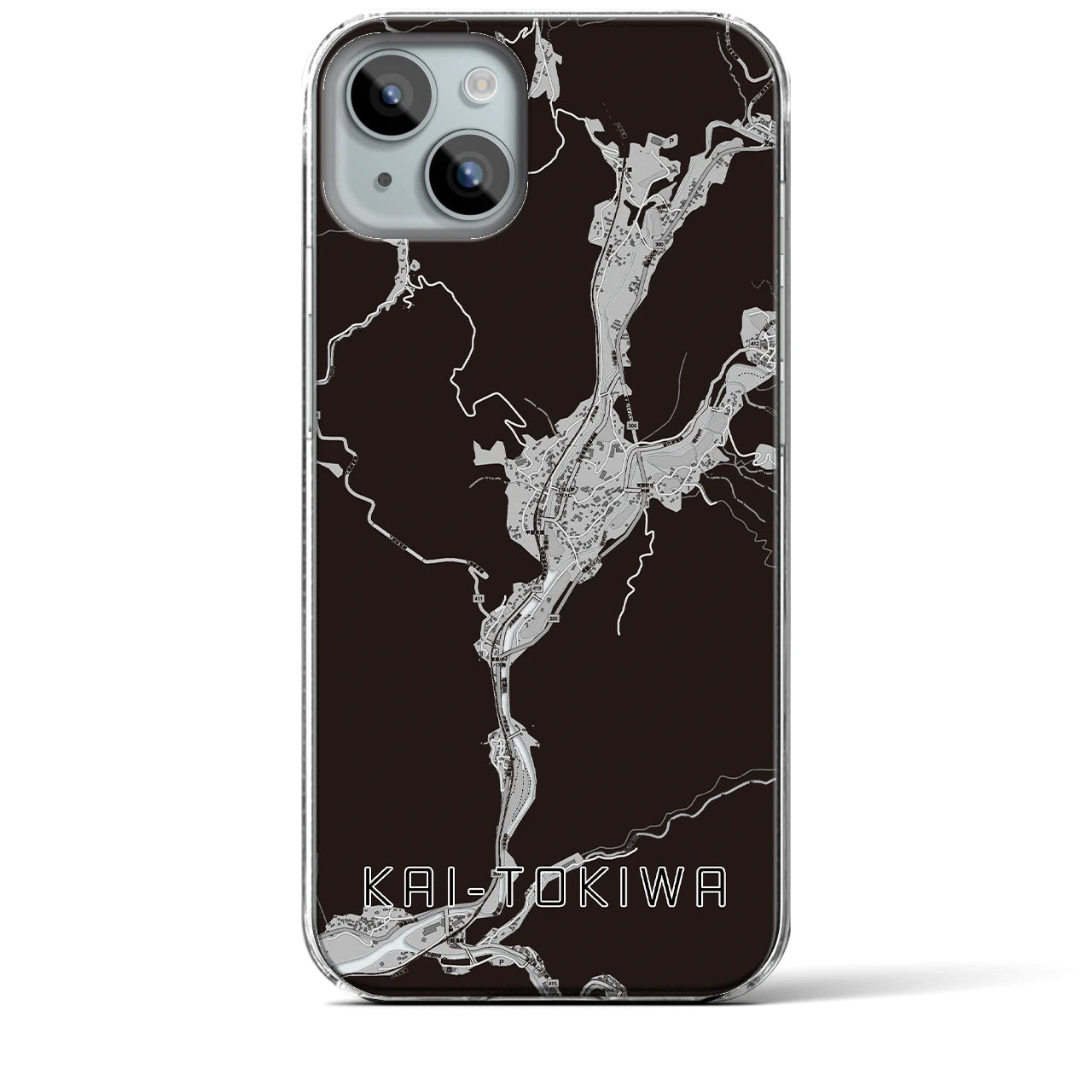 【甲斐常葉(山梨県)】地図柄iPhoneケース(クリアタイプ)