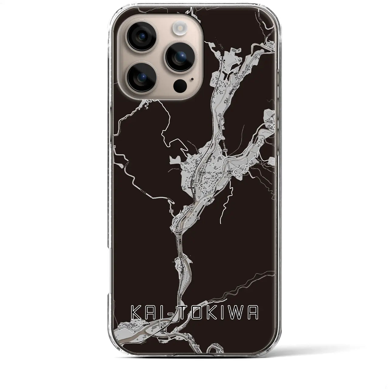 【甲斐常葉(山梨県)】地図柄iPhoneケース(クリアタイプ)