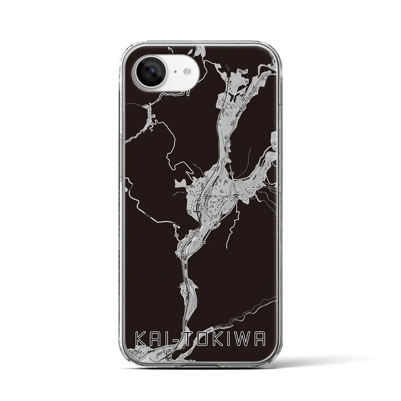 【甲斐常葉(山梨県)】地図柄iPhoneケース(クリアタイプ)