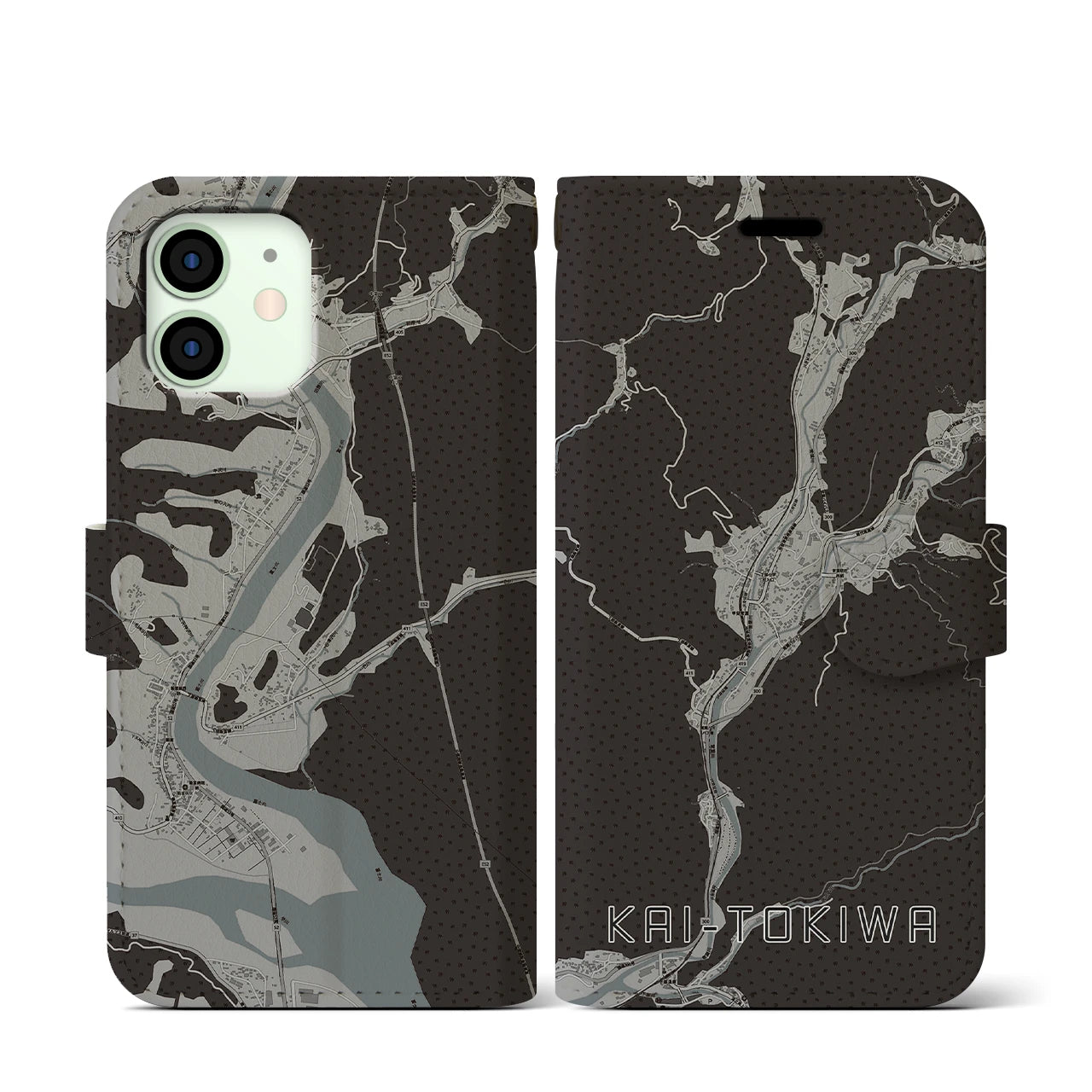 【甲斐常葉(山梨県)】地図柄iPhoneケース(手帳タイプ)