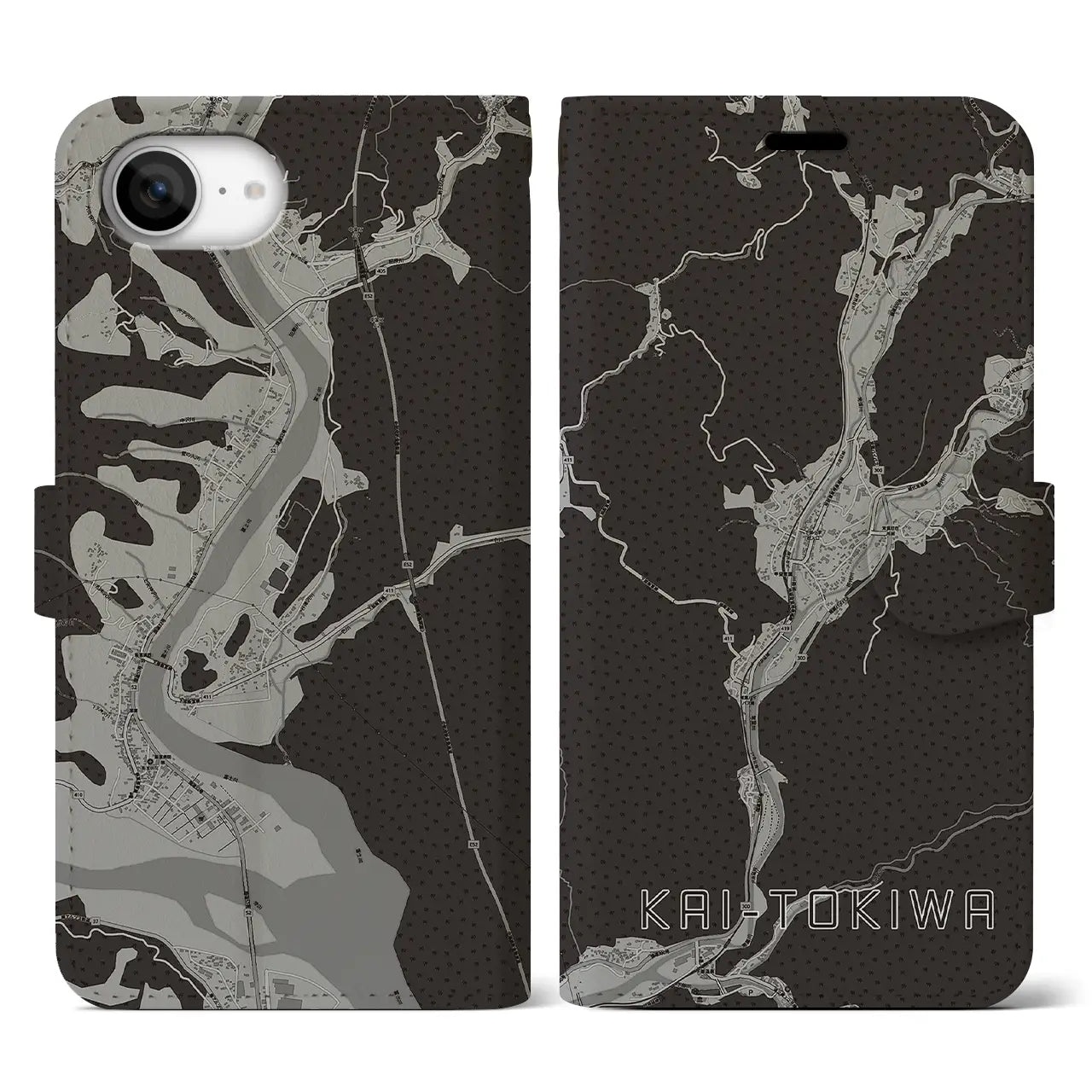 【甲斐常葉(山梨県)】地図柄iPhoneケース(手帳タイプ)