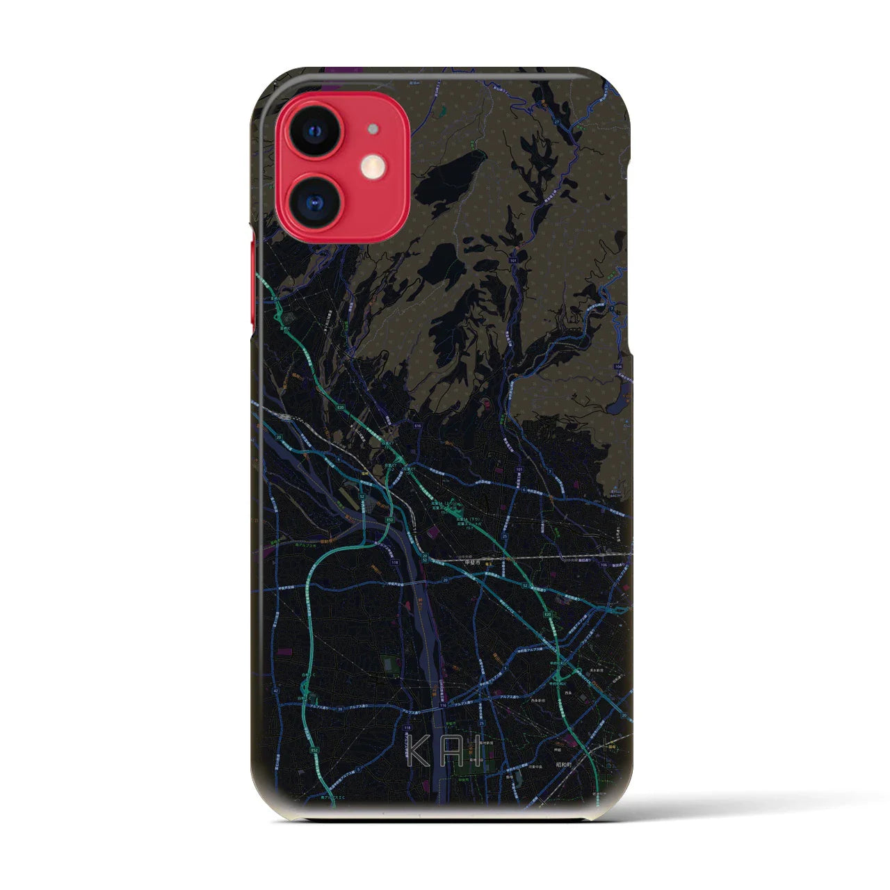 【甲斐(山梨県)】地図柄iPhoneケース(バックカバータイプ)