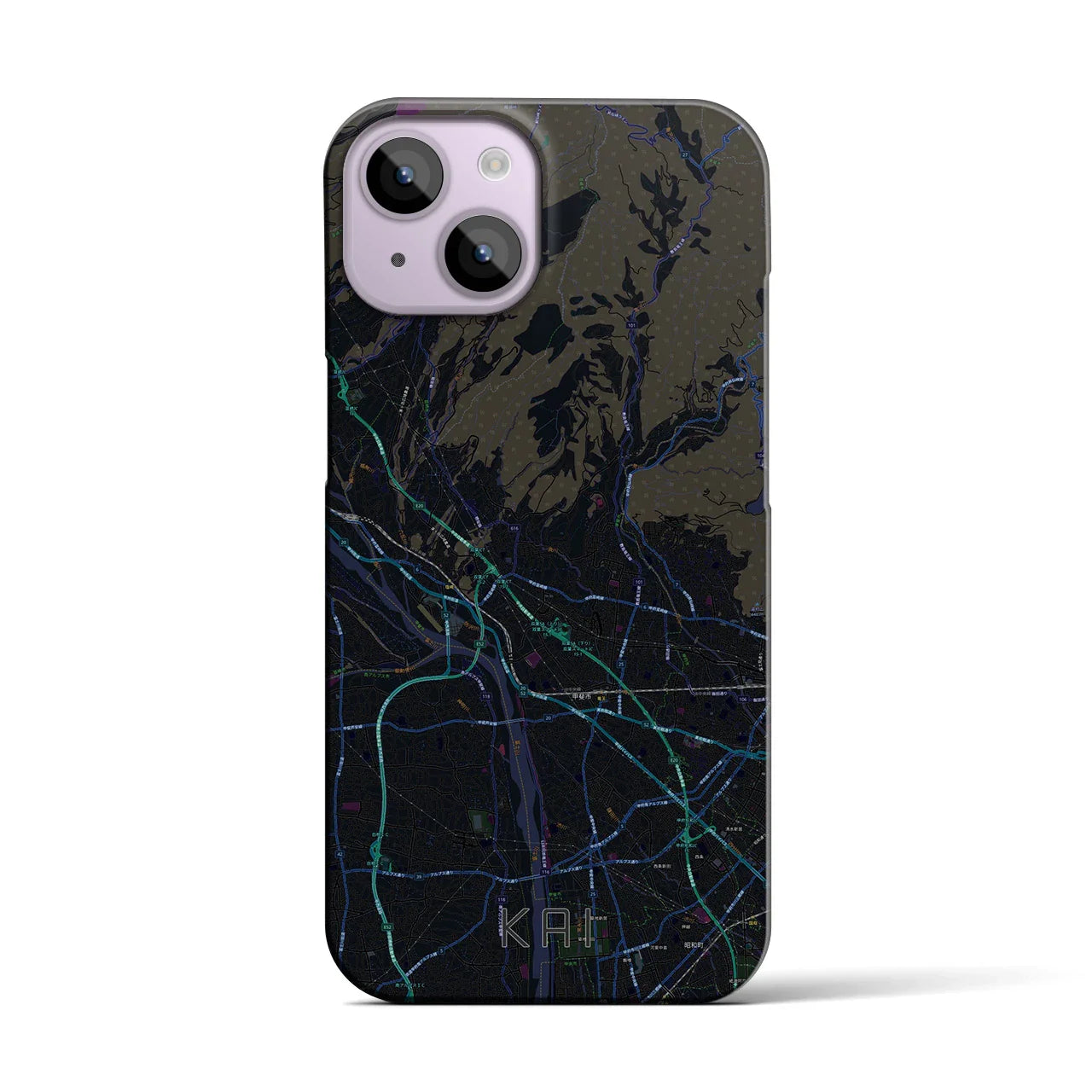 【甲斐(山梨県)】地図柄iPhoneケース(バックカバータイプ)