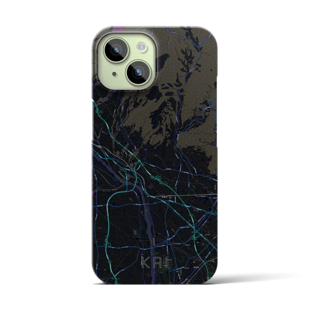 【甲斐(山梨県)】地図柄iPhoneケース(バックカバータイプ)