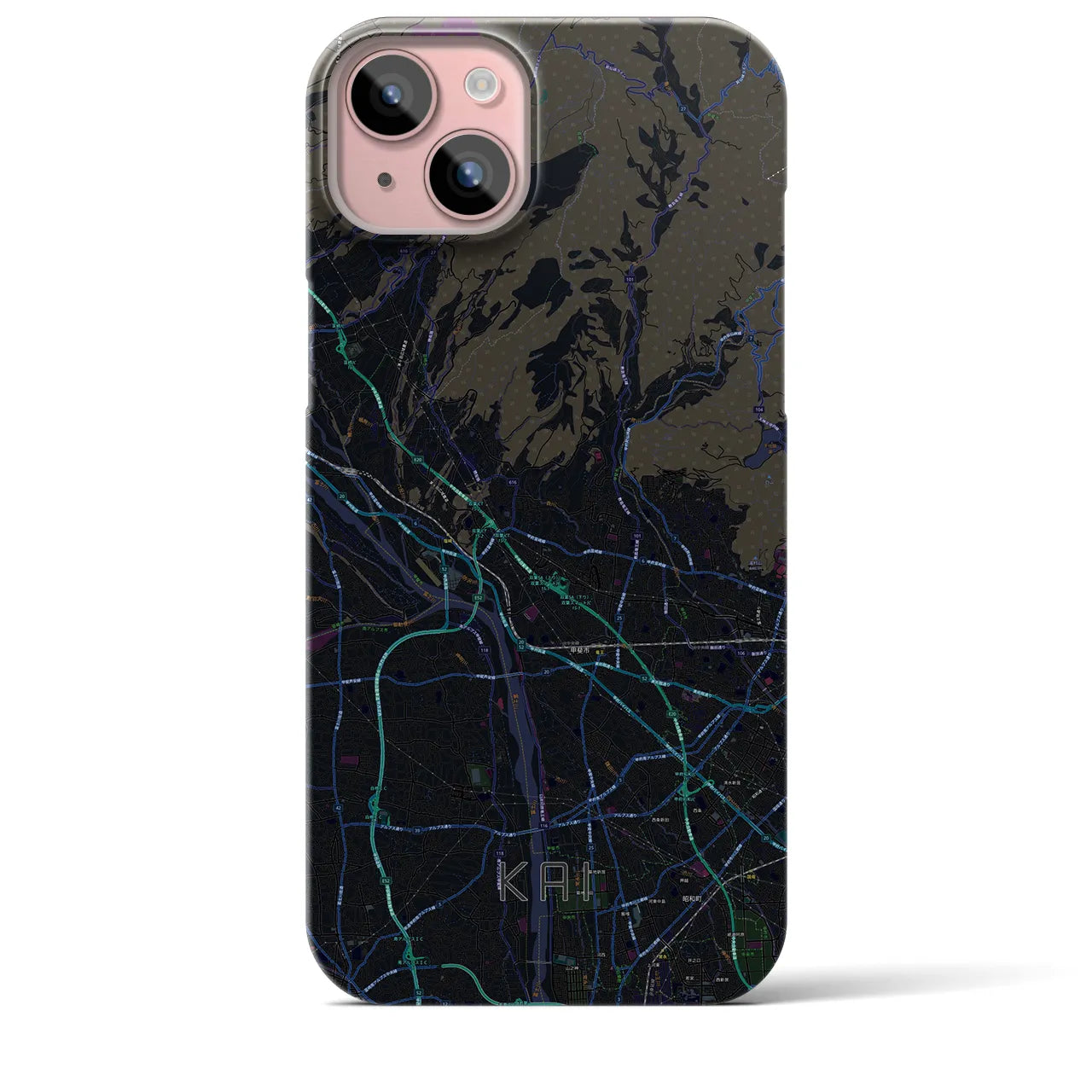 【甲斐(山梨県)】地図柄iPhoneケース(バックカバータイプ)