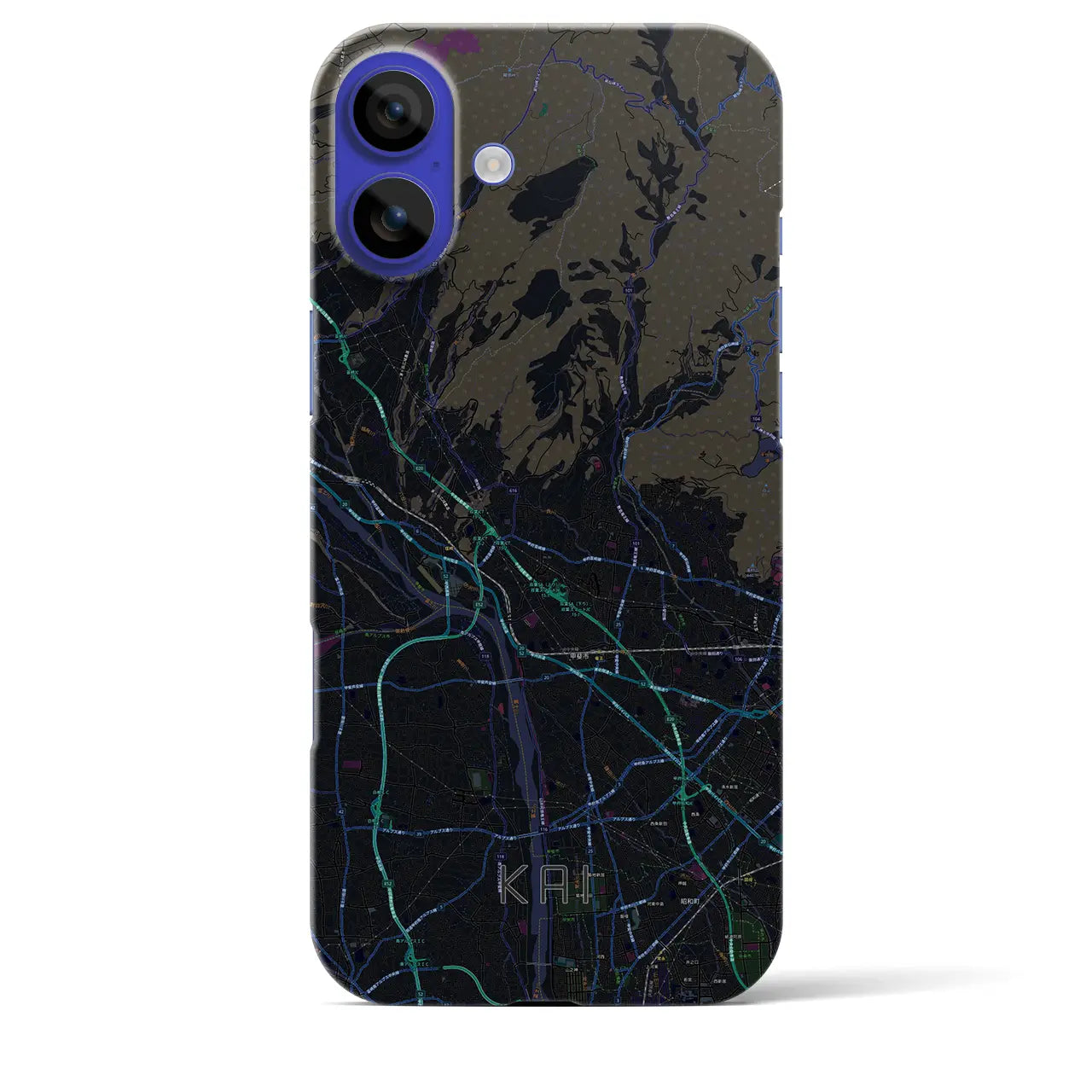 【甲斐(山梨県)】地図柄iPhoneケース(バックカバータイプ)