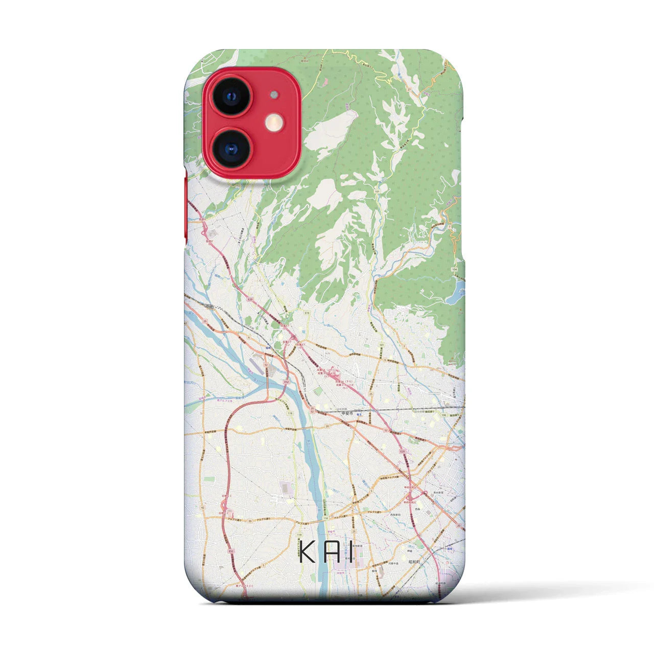 【甲斐(山梨県)】地図柄iPhoneケース(バックカバータイプ)