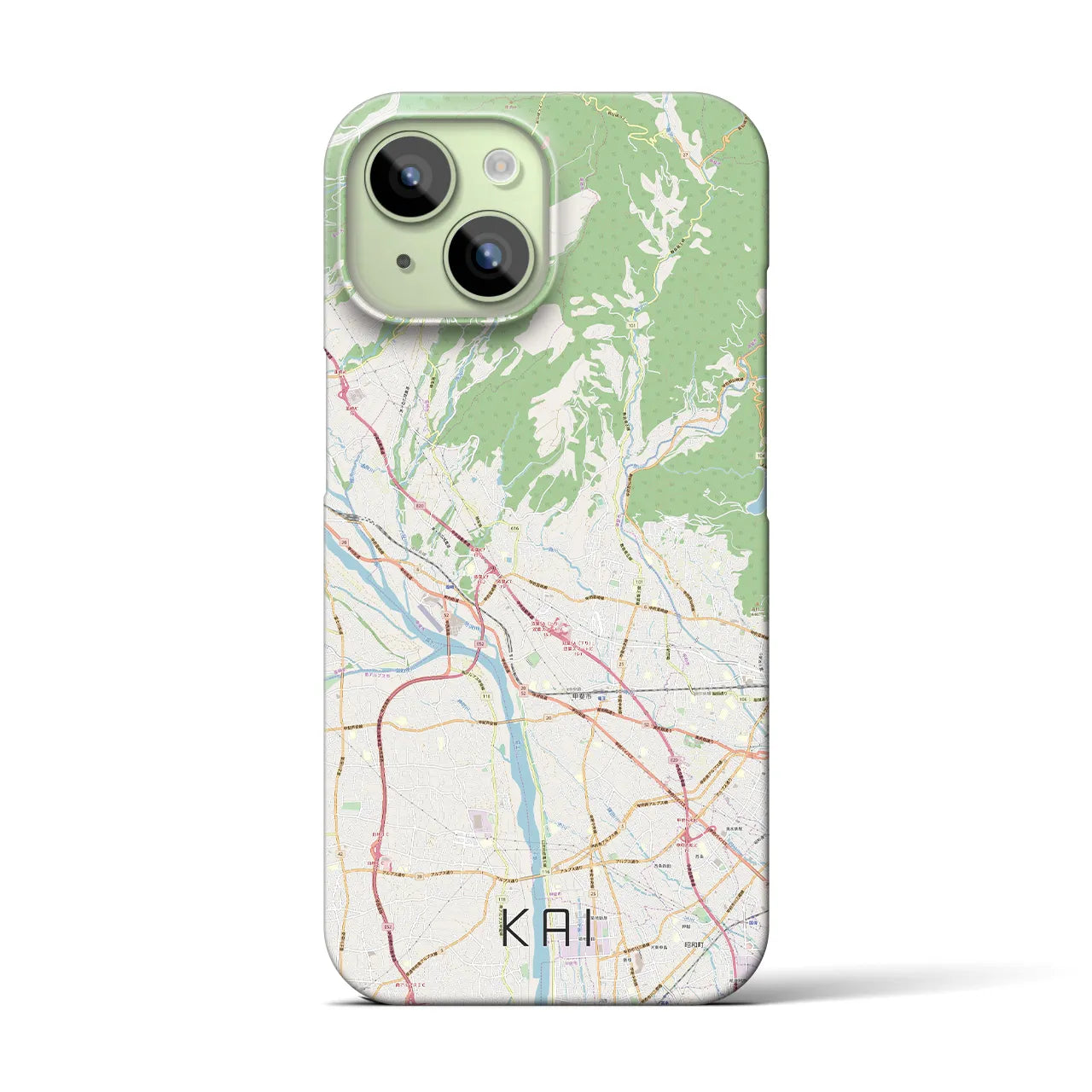 【甲斐(山梨県)】地図柄iPhoneケース(バックカバータイプ)