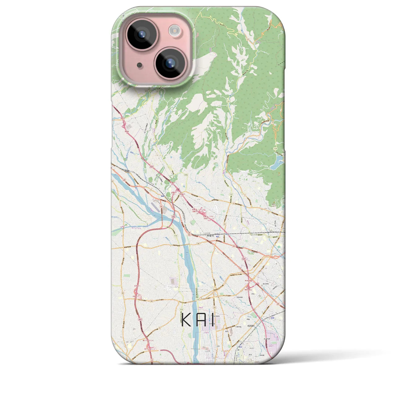 【甲斐(山梨県)】地図柄iPhoneケース(バックカバータイプ)