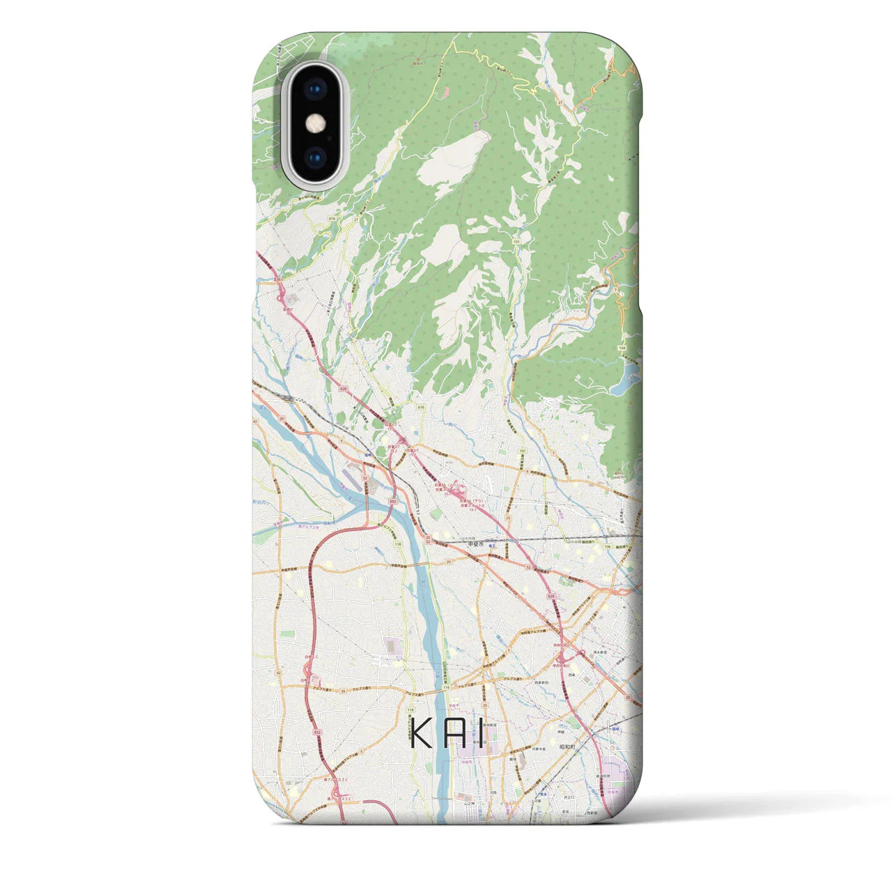 【甲斐(山梨県)】地図柄iPhoneケース(バックカバータイプ)