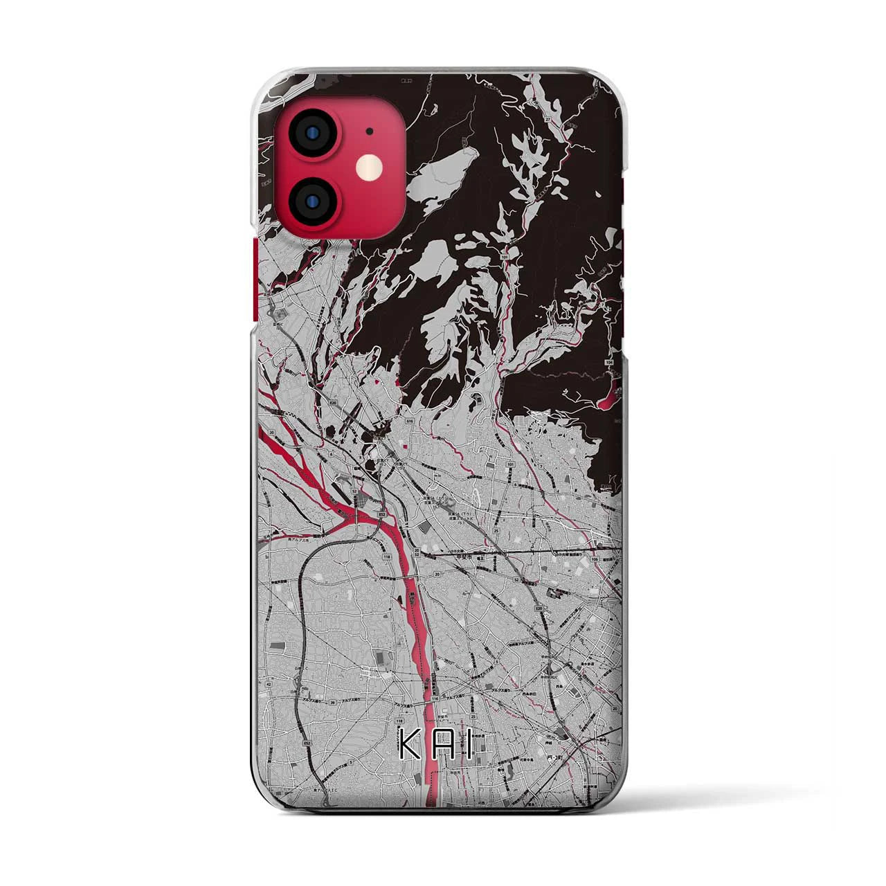 【甲斐(山梨県)】地図柄iPhoneケース(クリアタイプ)