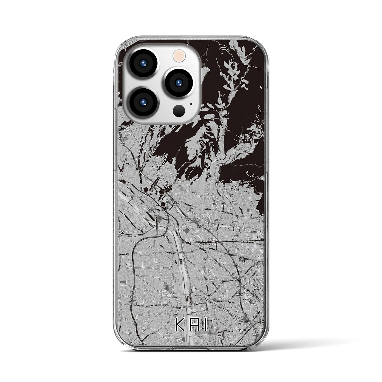 【甲斐(山梨県)】地図柄iPhoneケース(クリアタイプ)
