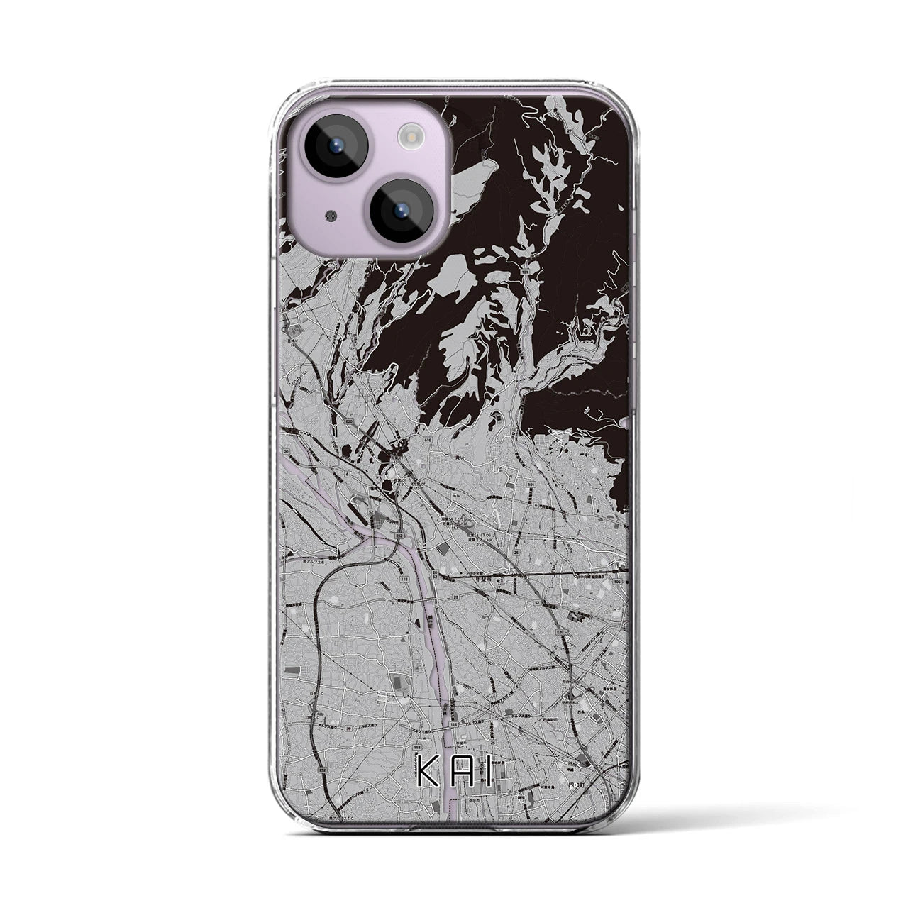 【甲斐(山梨県)】地図柄iPhoneケース(クリアタイプ)