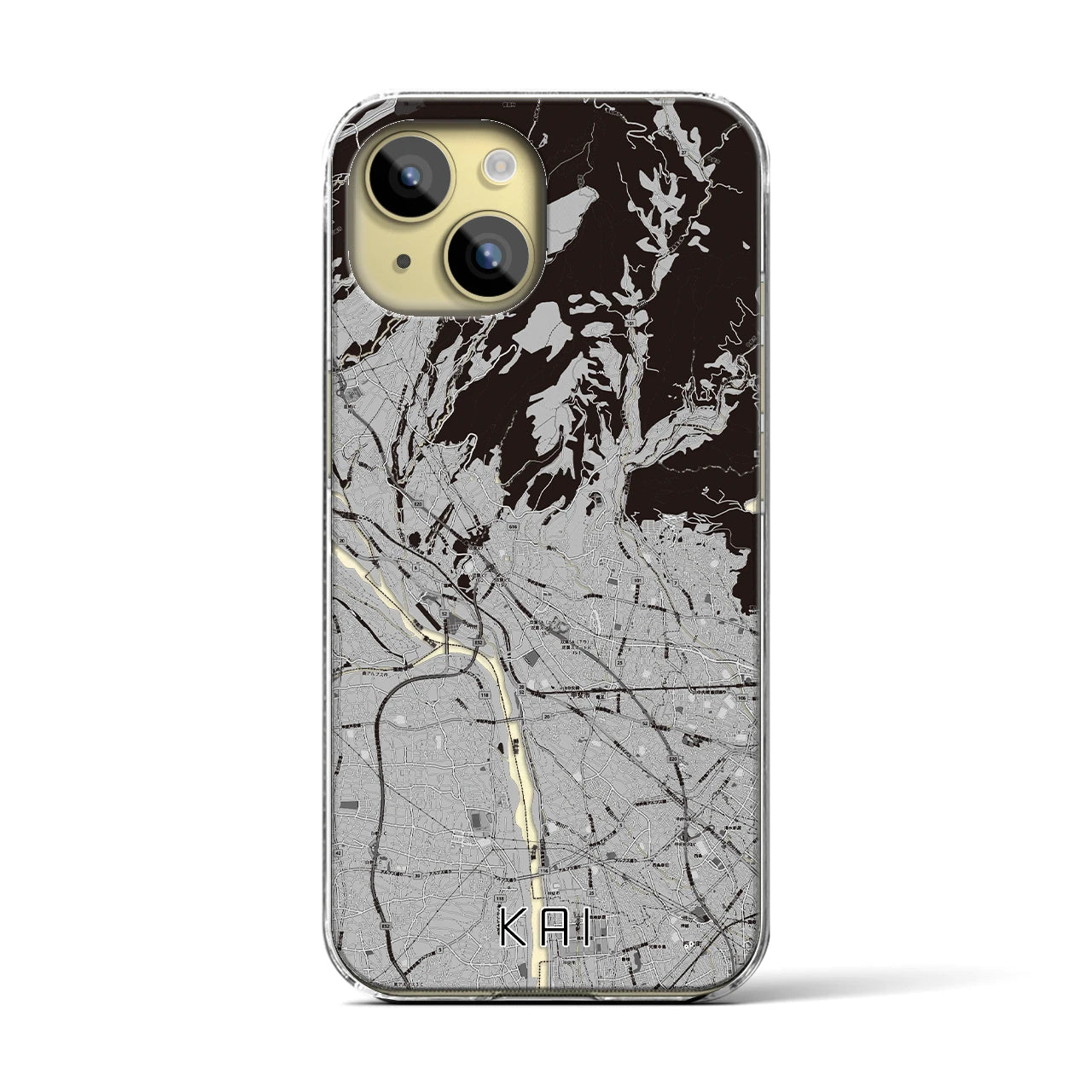 【甲斐(山梨県)】地図柄iPhoneケース(クリアタイプ)
