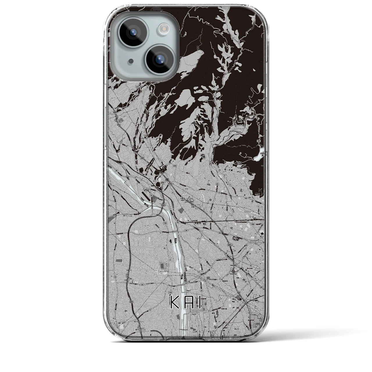 【甲斐(山梨県)】地図柄iPhoneケース(クリアタイプ)
