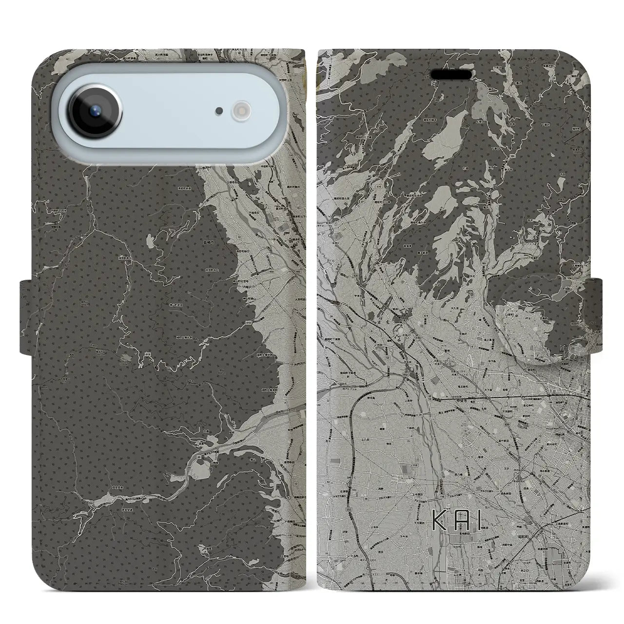 【甲斐(山梨県)】地図柄iPhoneケース(手帳タイプ)