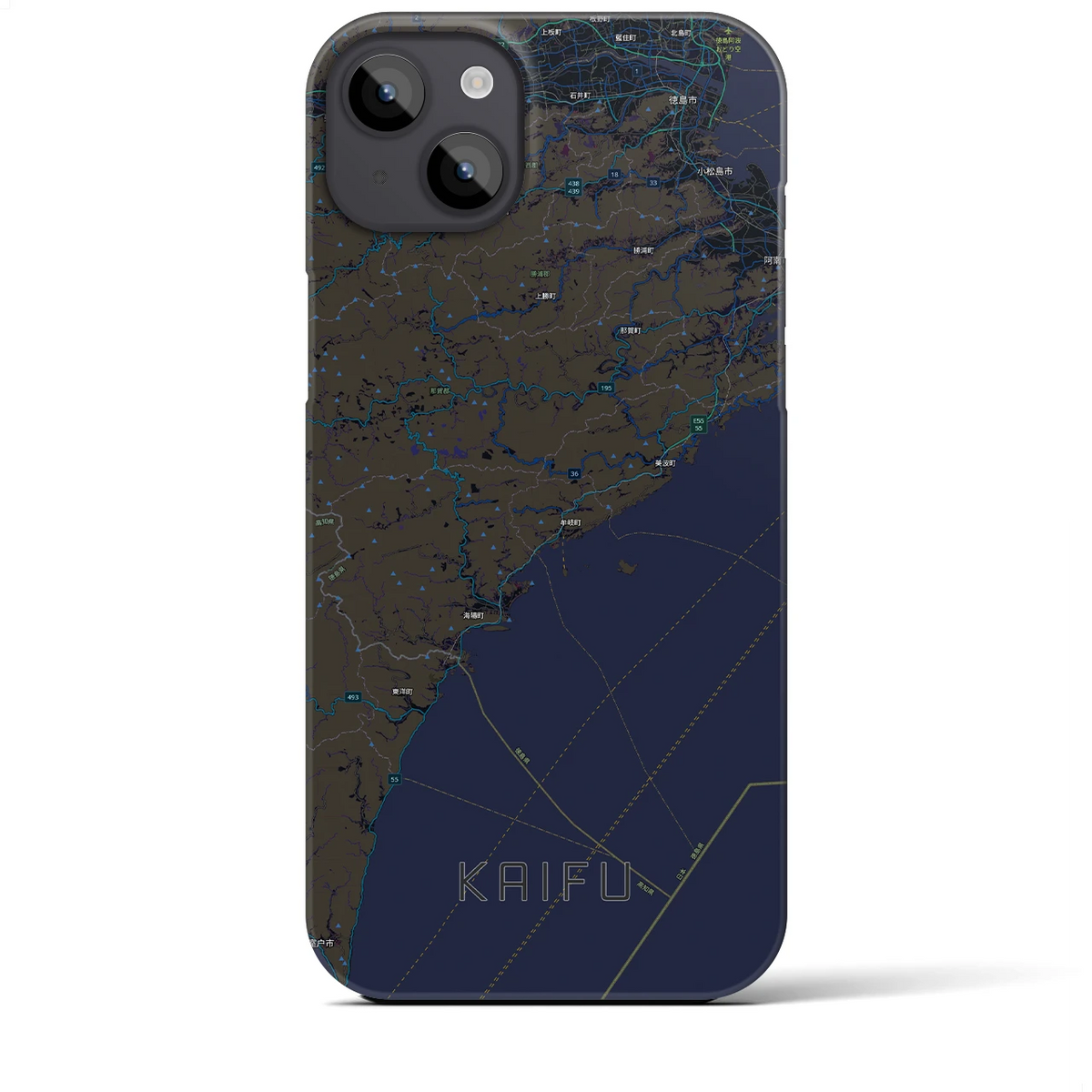 【海部(徳島県)】地図柄iPhoneケース(バックカバータイプ)