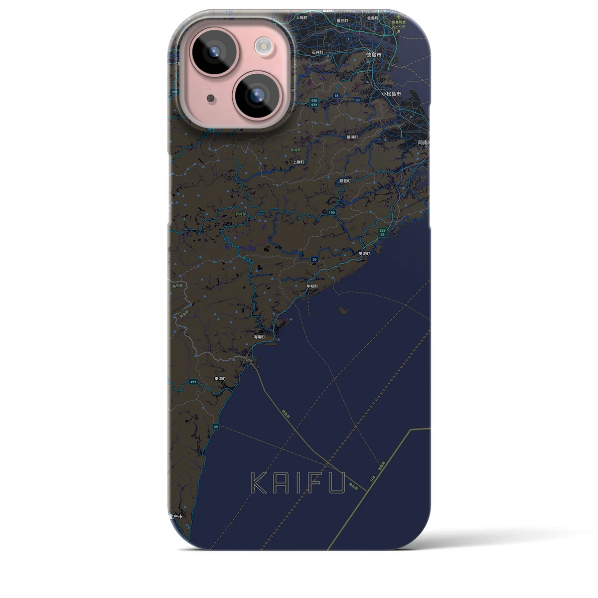 【海部(徳島県)】地図柄iPhoneケース(バックカバータイプ)