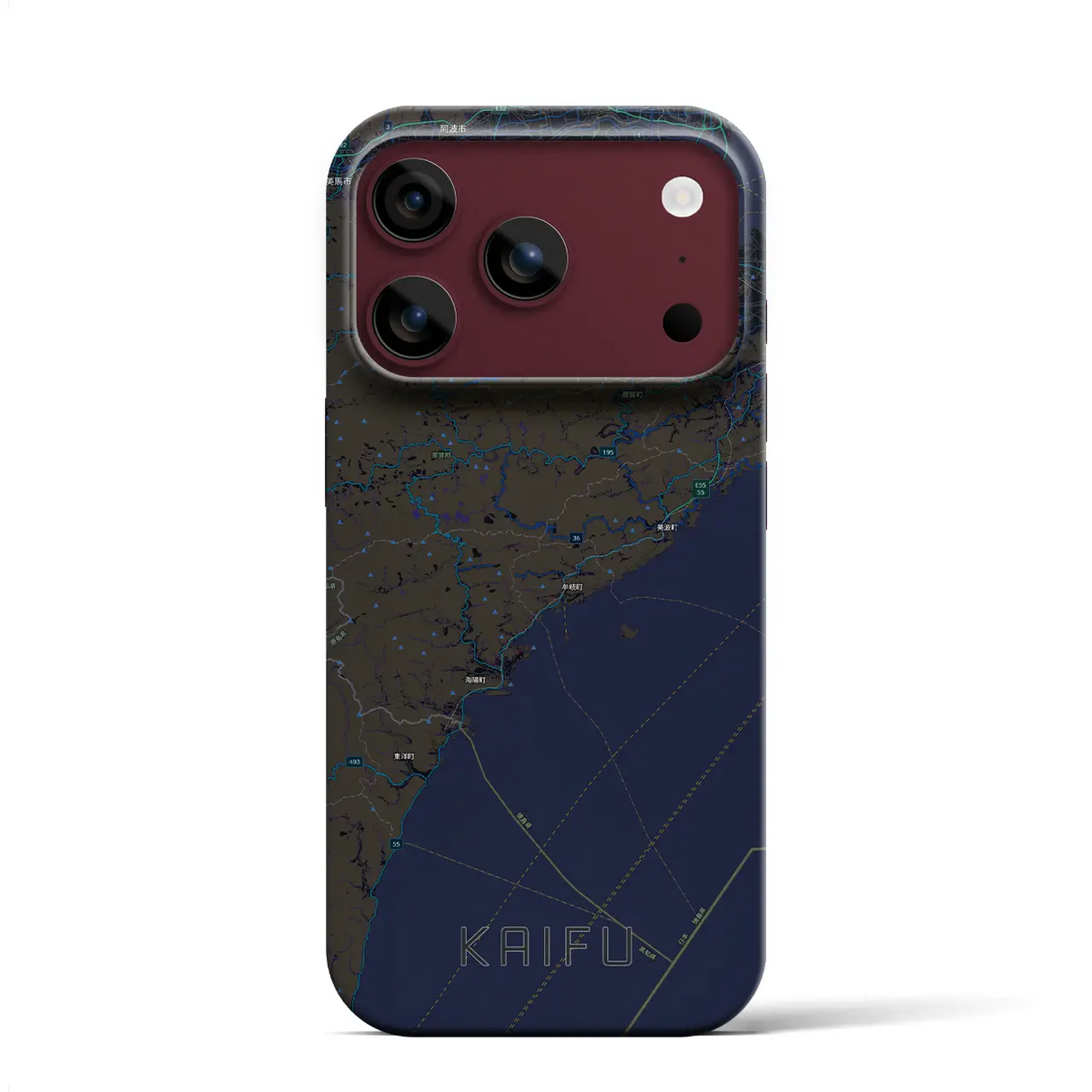 【海部(徳島県)】地図柄iPhoneケース(バックカバータイプ)