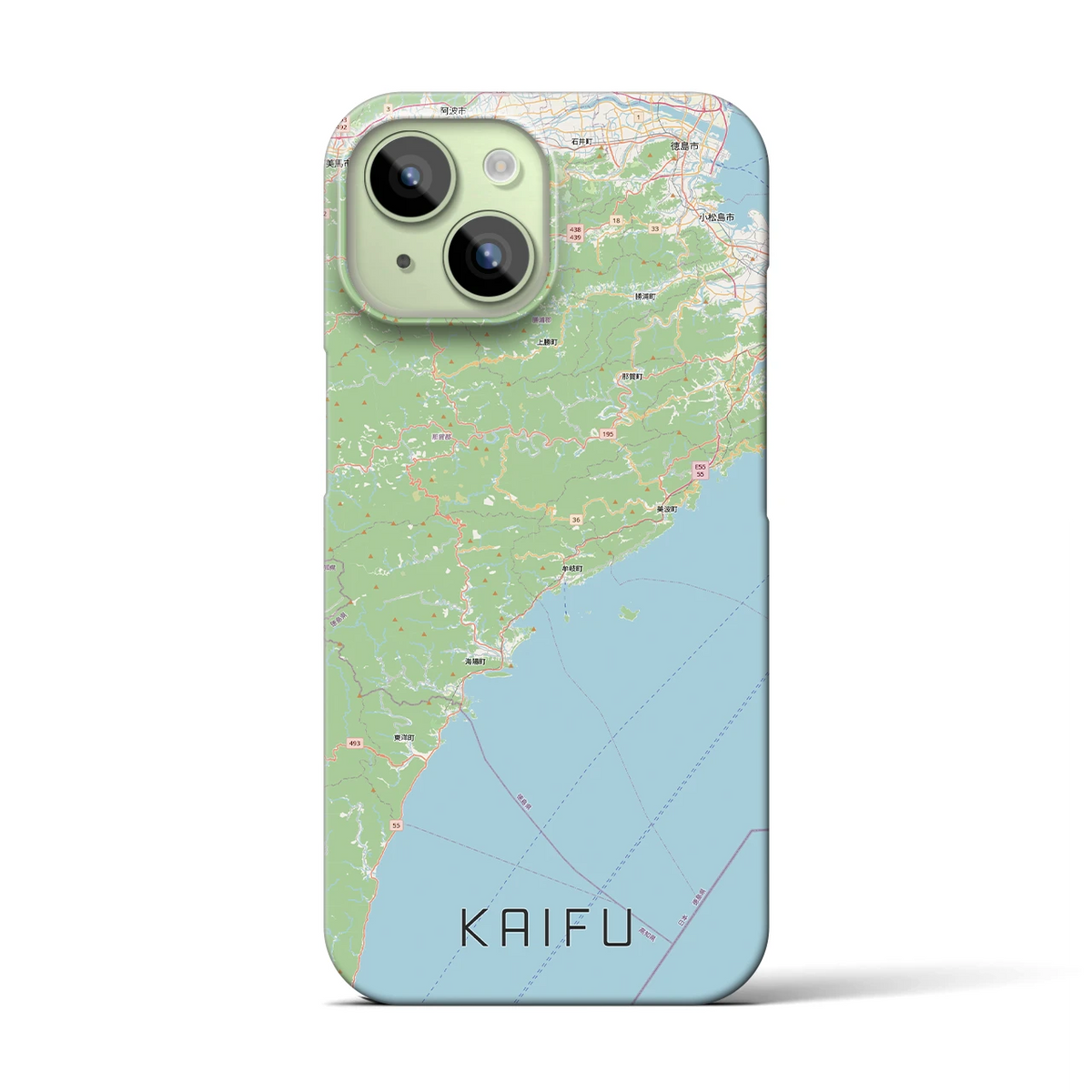 【海部(徳島県)】地図柄iPhoneケース(バックカバータイプ)