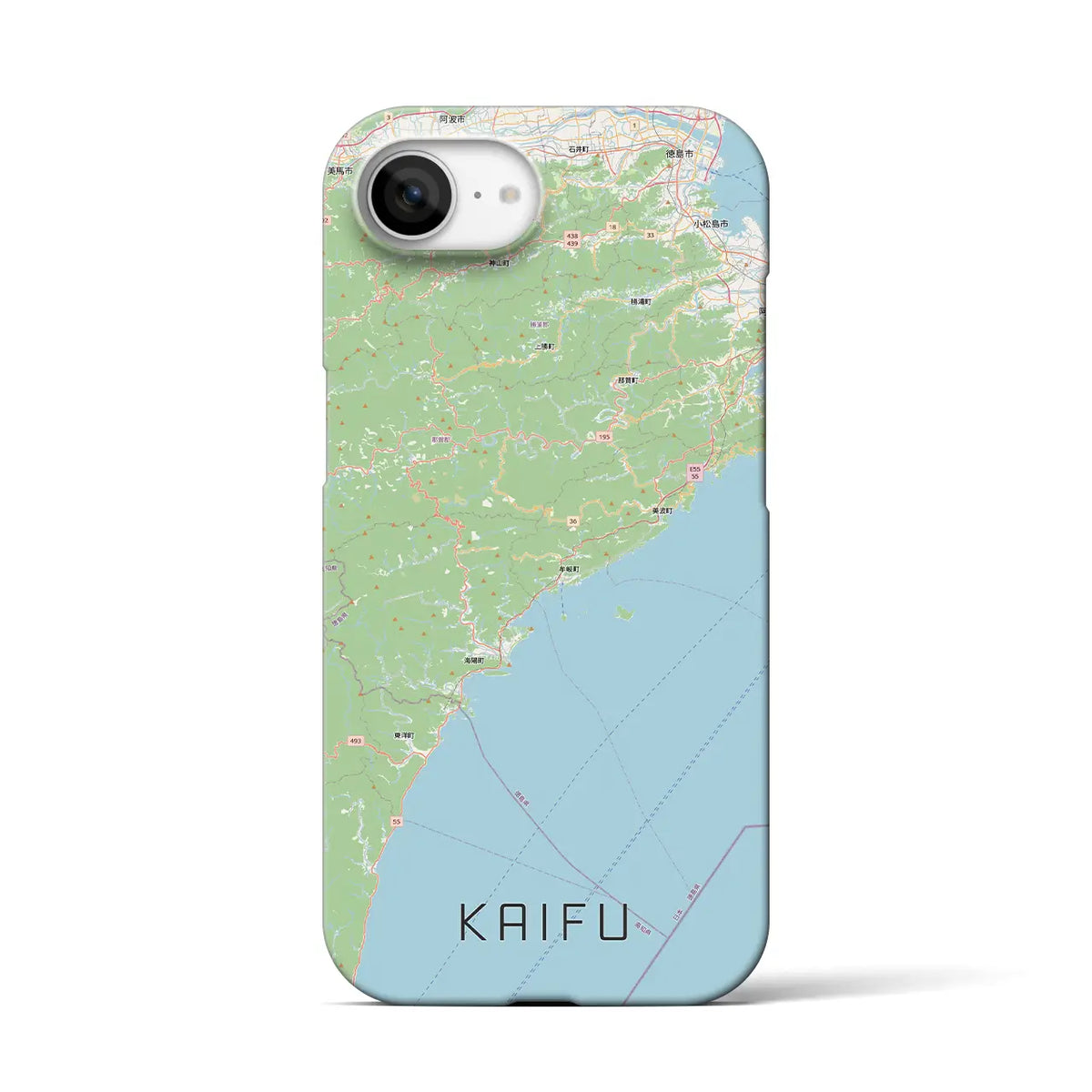 【海部(徳島県)】地図柄iPhoneケース(バックカバータイプ)