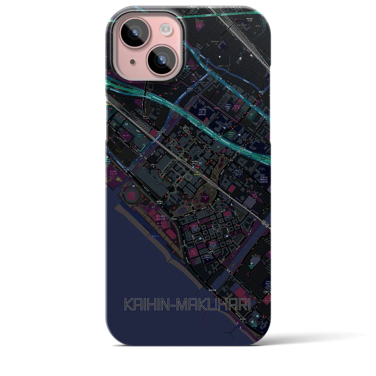 【海浜幕張(千葉県)】地図柄iPhoneケース(バックカバータイプ)