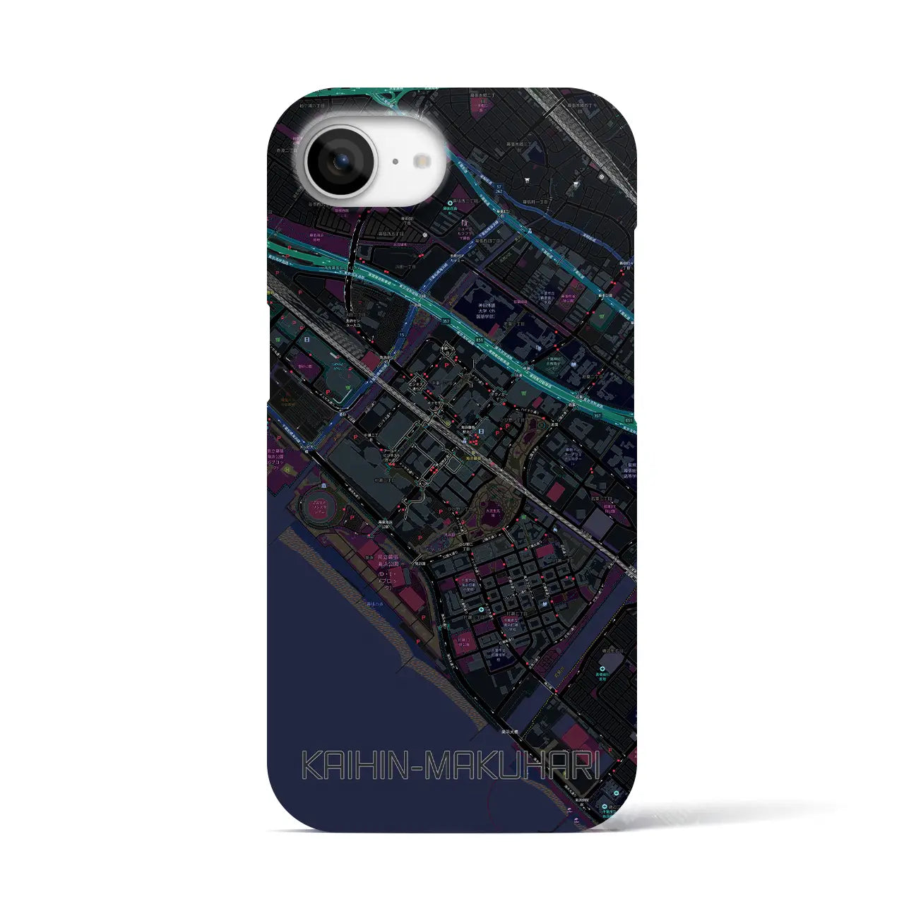 【海浜幕張(千葉県)】地図柄iPhoneケース(バックカバータイプ)