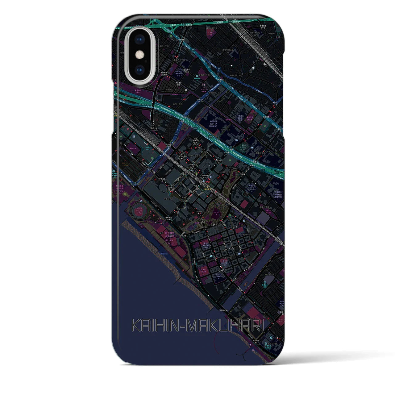 【海浜幕張(千葉県)】地図柄iPhoneケース(バックカバータイプ)