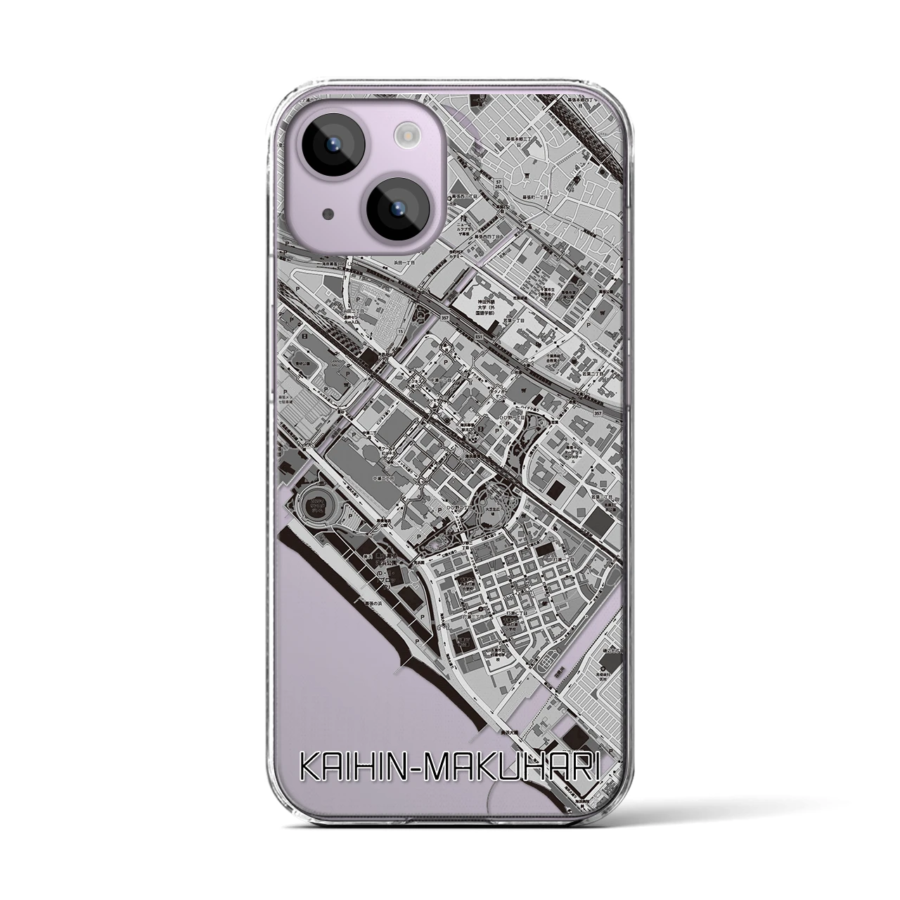 【海浜幕張(千葉県)】地図柄iPhoneケース(クリアタイプ)