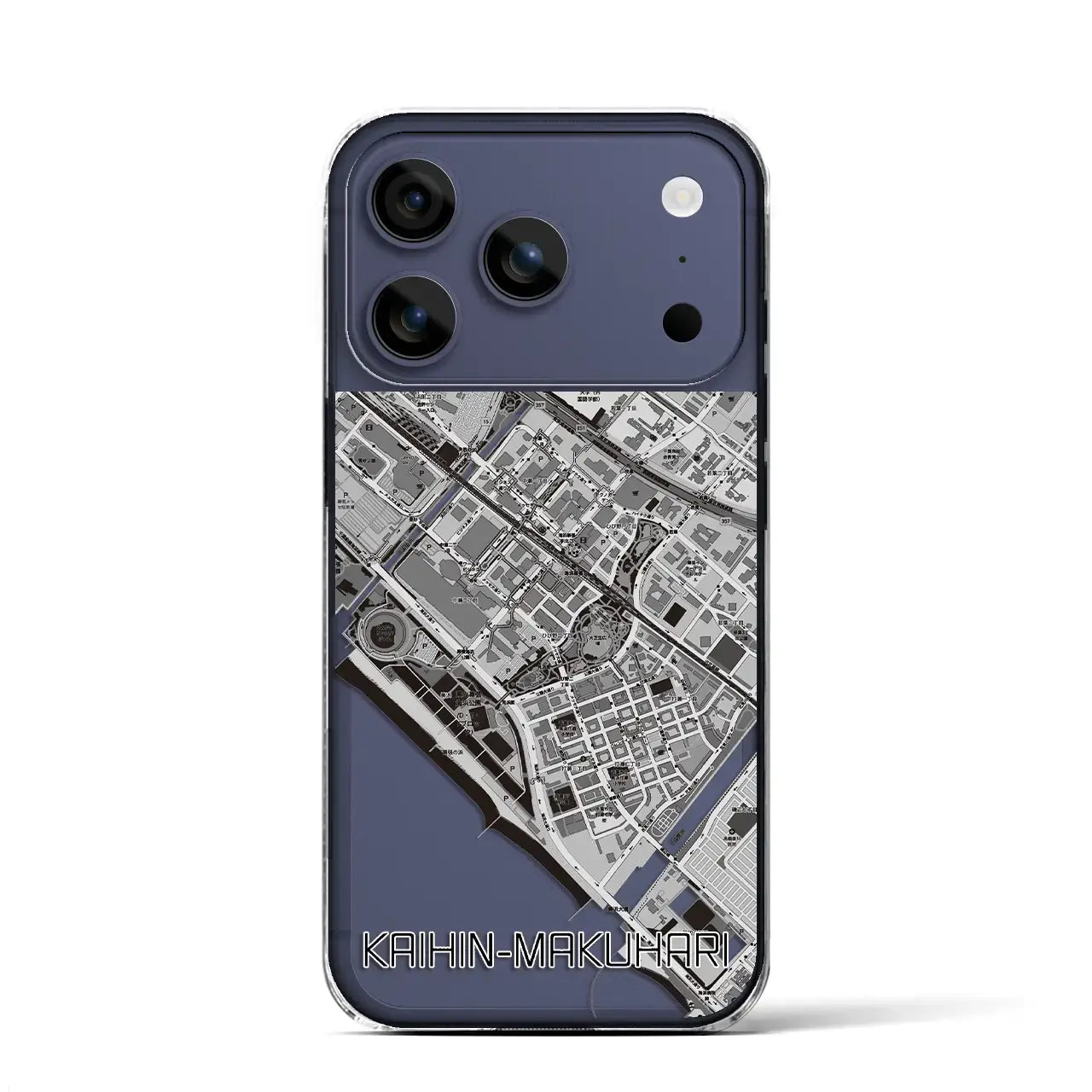 【海浜幕張(千葉県)】地図柄iPhoneケース(クリアタイプ)モノトーン・iPhone 17 Pro Max 用