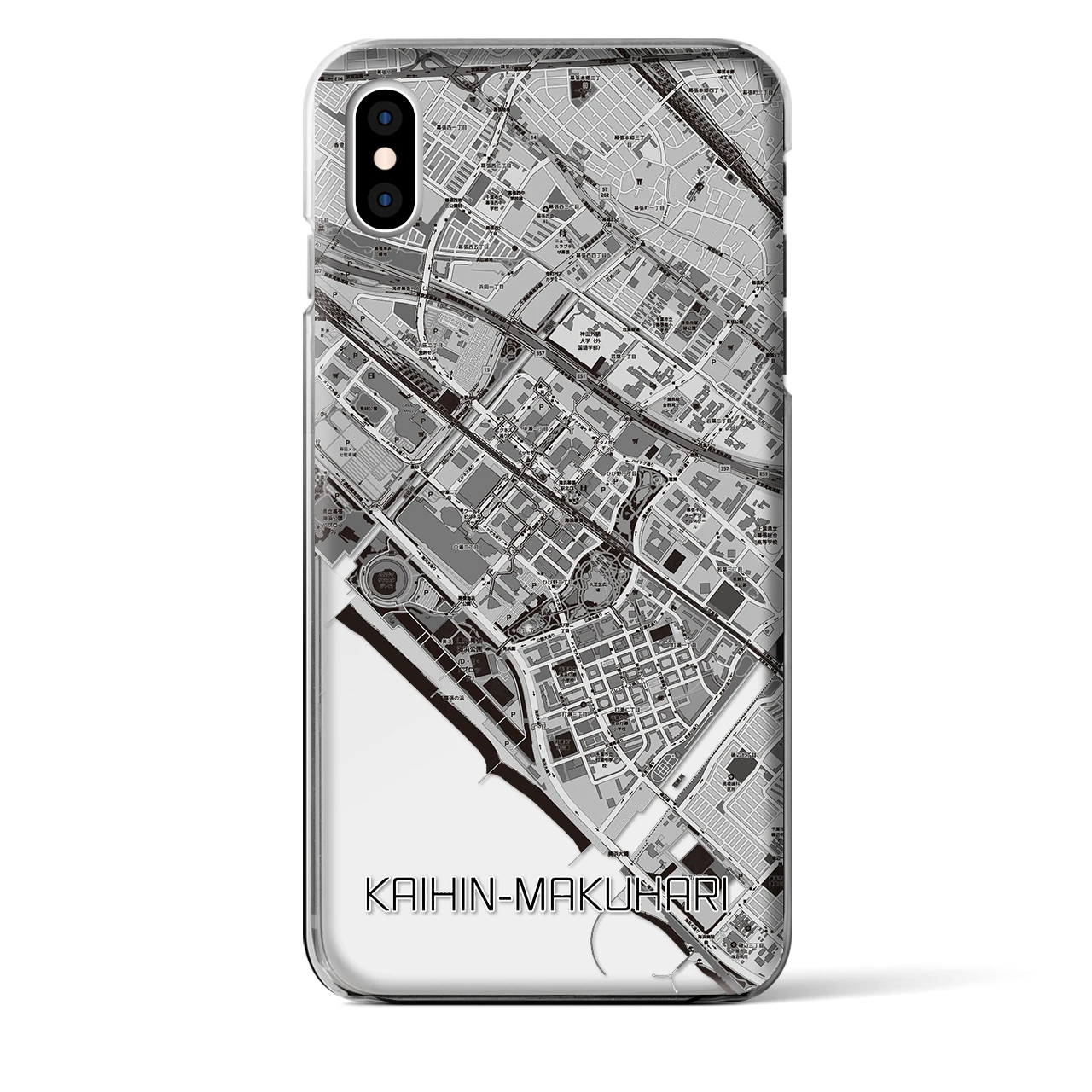 【海浜幕張(千葉県)】地図柄iPhoneケース(クリアタイプ)