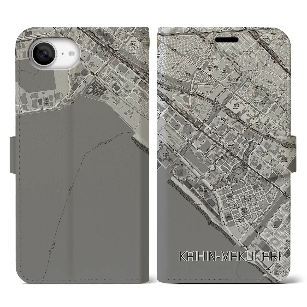 【海浜幕張(千葉県)】地図柄iPhoneケース(手帳タイプ)