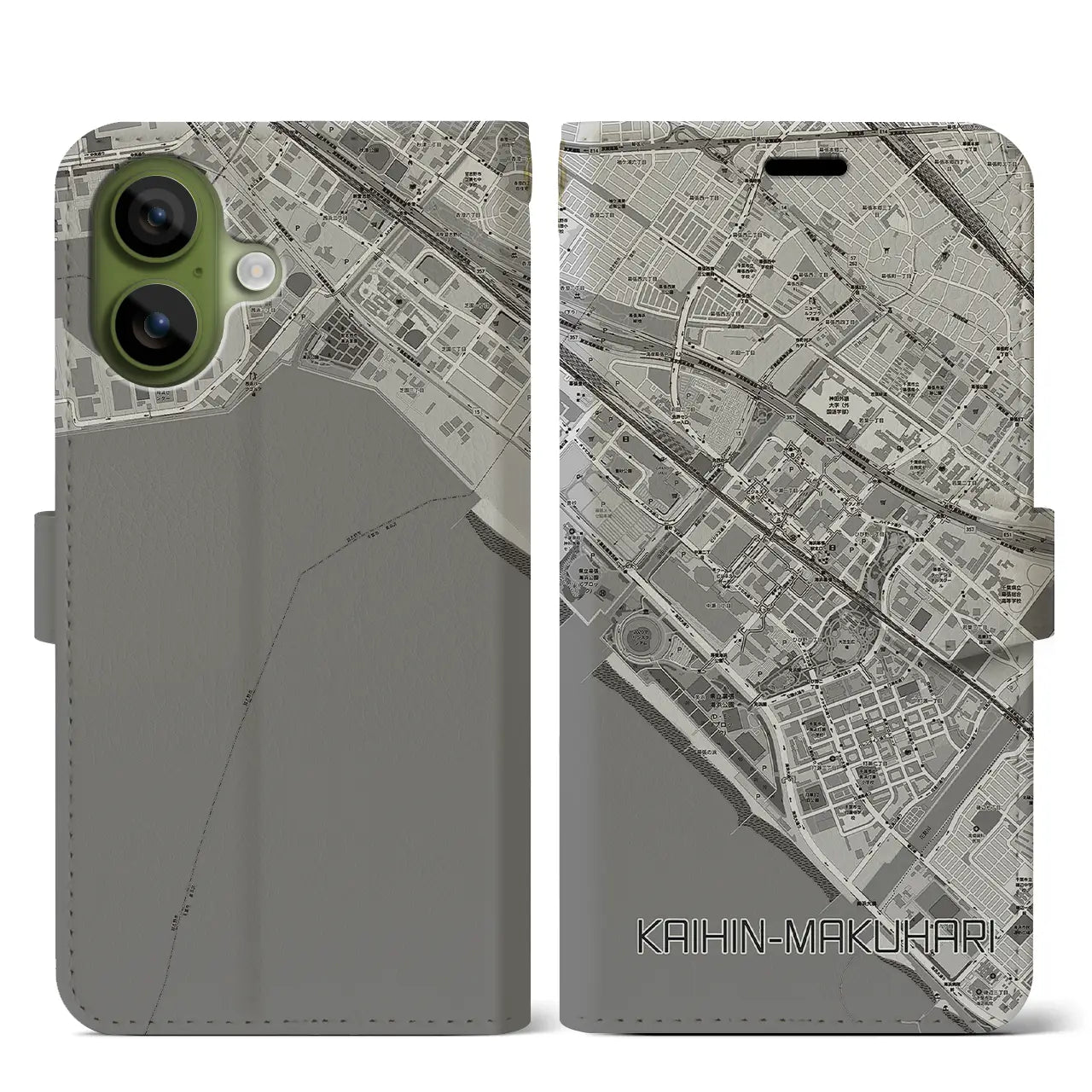 【海浜幕張(千葉県)】地図柄iPhoneケース(手帳タイプ)