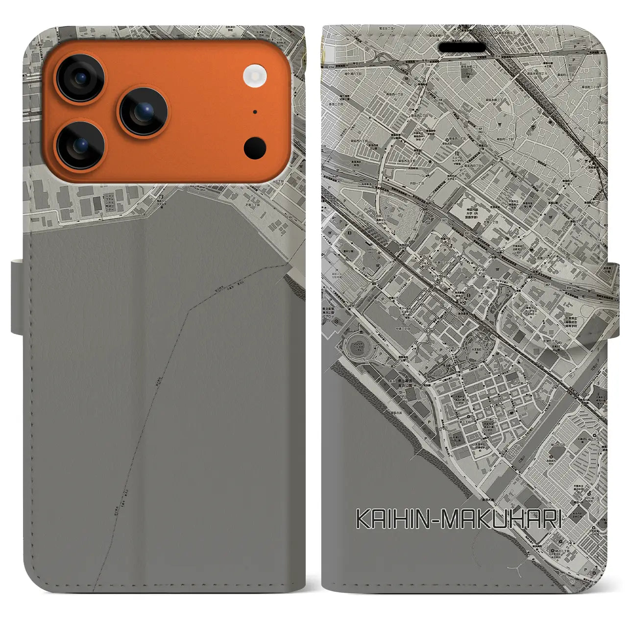 【海浜幕張(千葉県)】地図柄iPhoneケース(手帳タイプ)