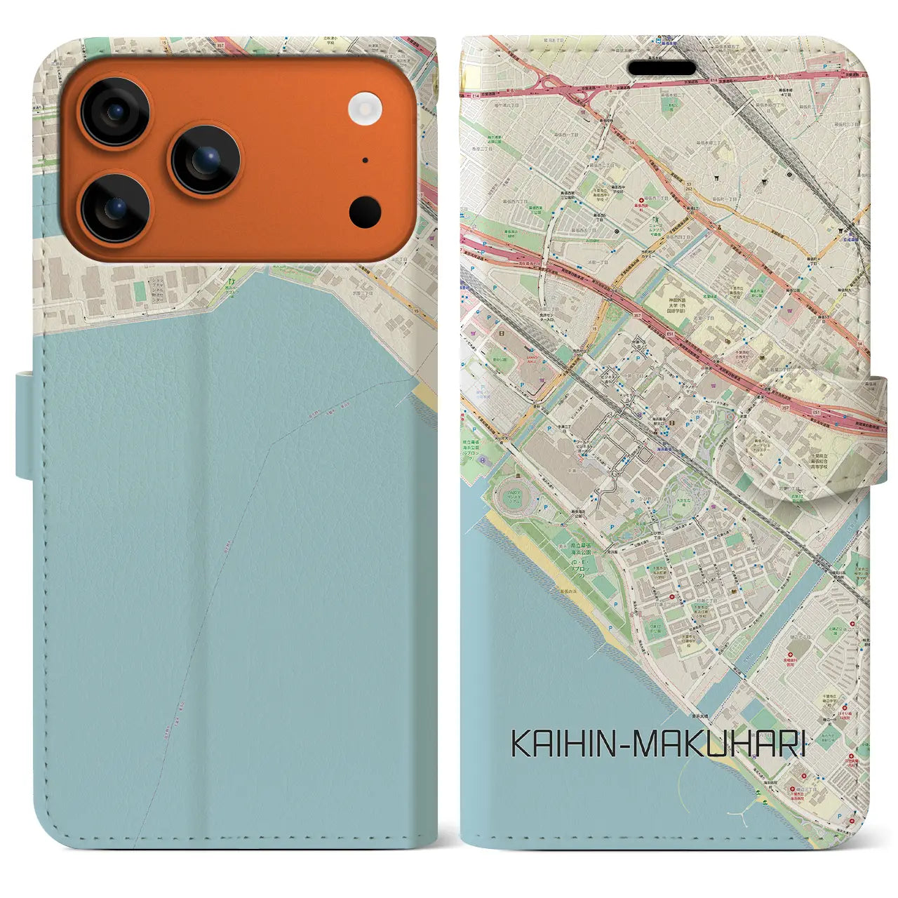 【海浜幕張(千葉県)】地図柄iPhoneケース(手帳タイプ)