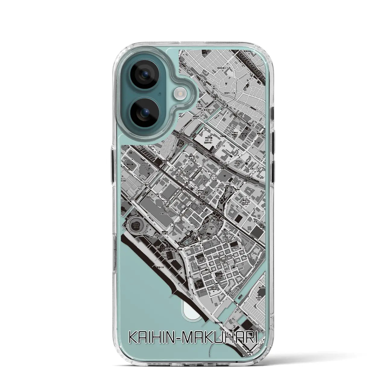 【海浜幕張(千葉県)】地図柄iPhoneケース(MagSafeタイプ)モノトーン・iPhone 16 Pro 用