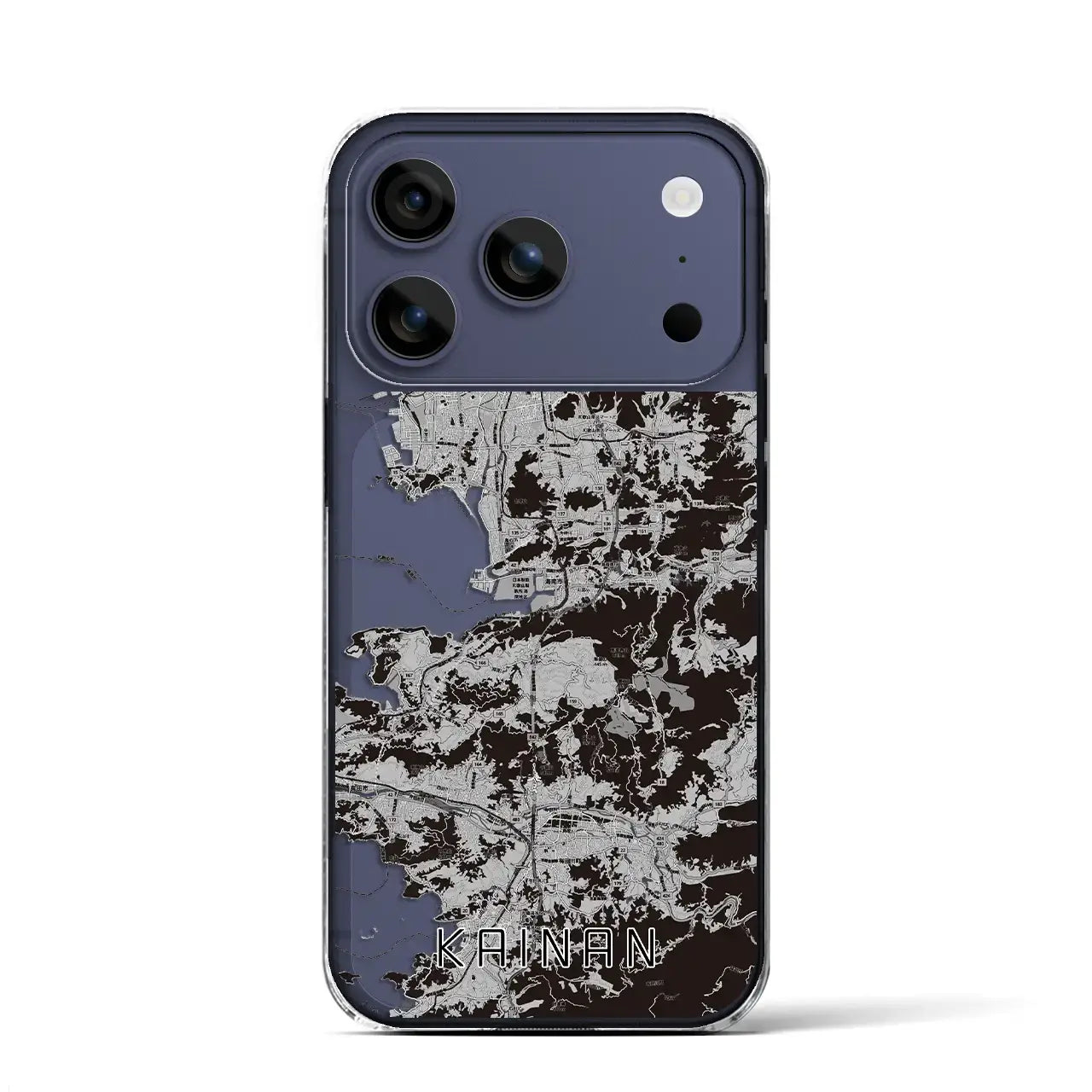 【海南(和歌山県)】地図柄iPhoneケース(クリアタイプ)モノトーン・iPhone 17 Pro Max 用