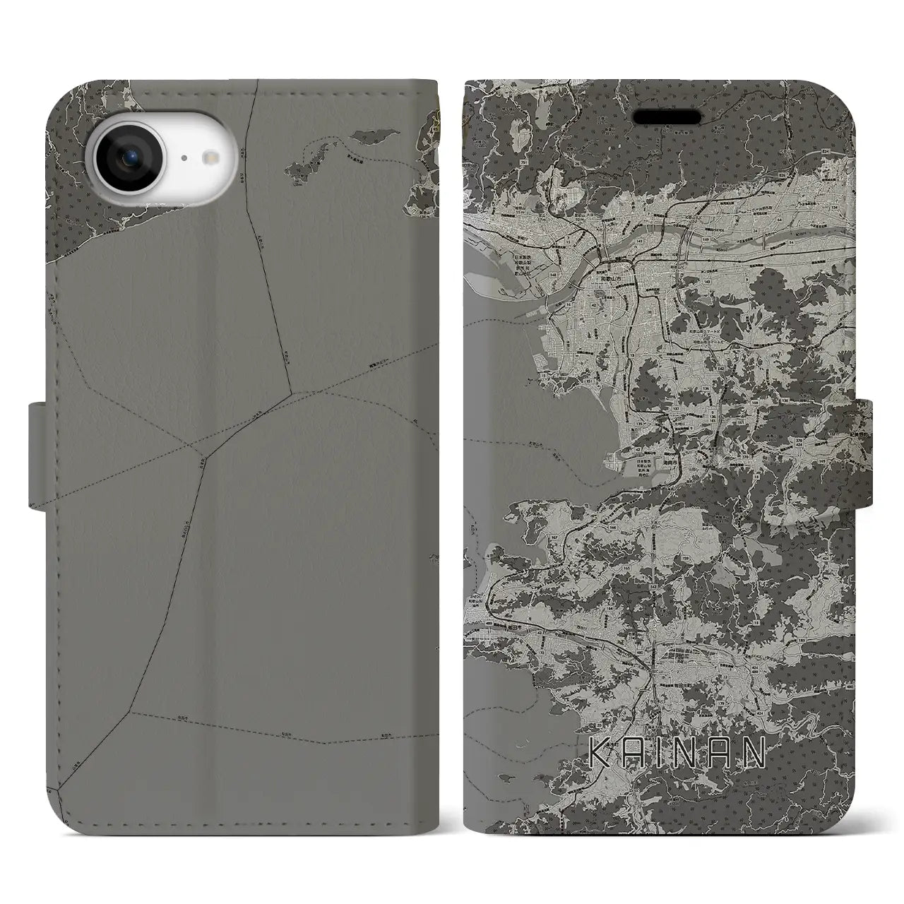 【海南(和歌山県)】地図柄iPhoneケース(手帳タイプ)