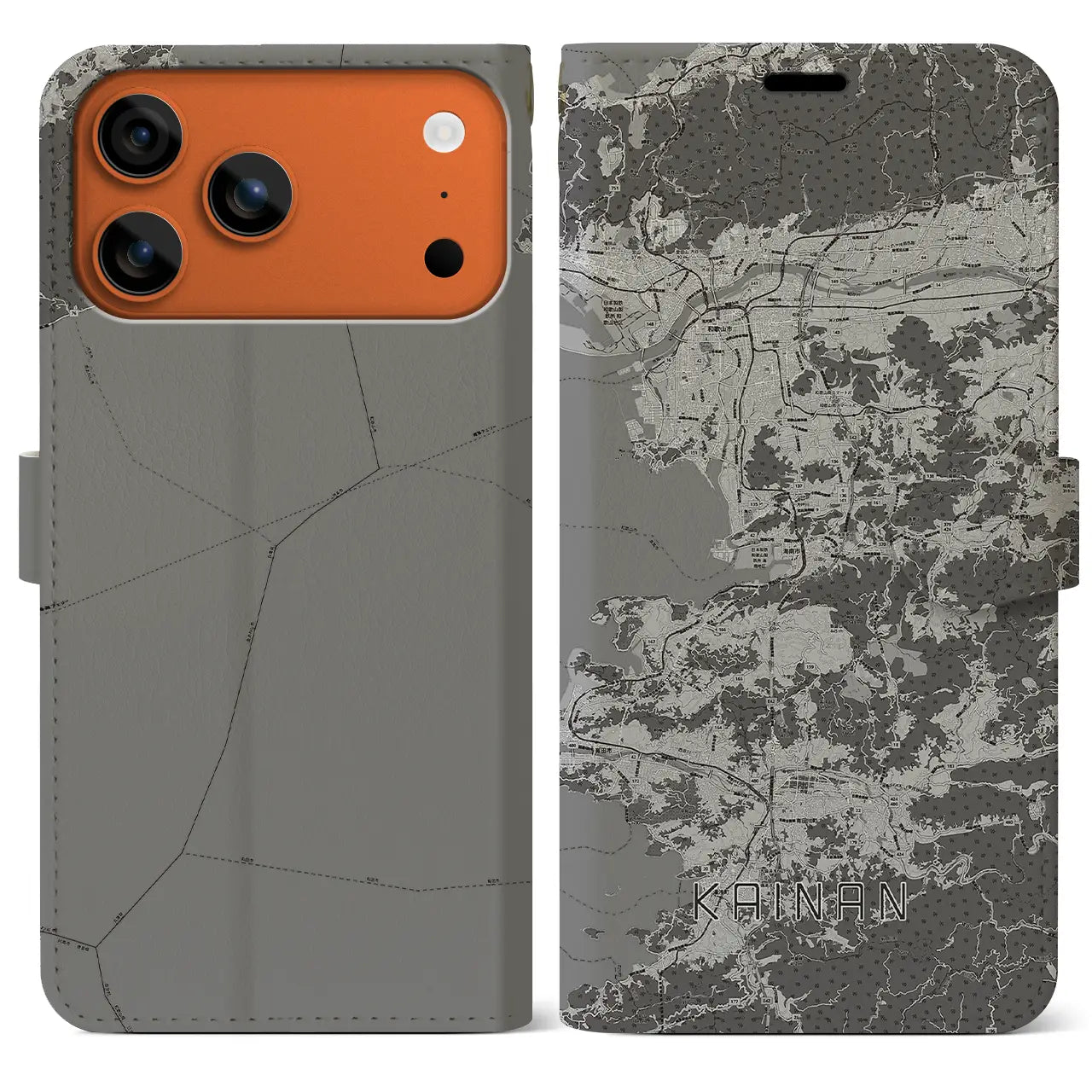 【海南(和歌山県)】地図柄iPhoneケース(手帳タイプ)