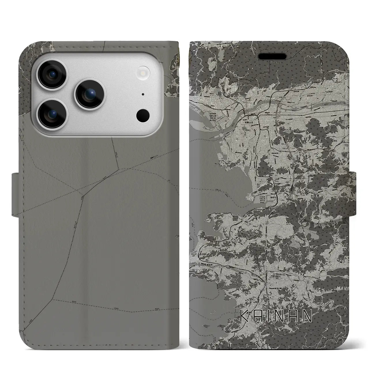 【海南(和歌山県)】地図柄iPhoneケース(手帳タイプ)