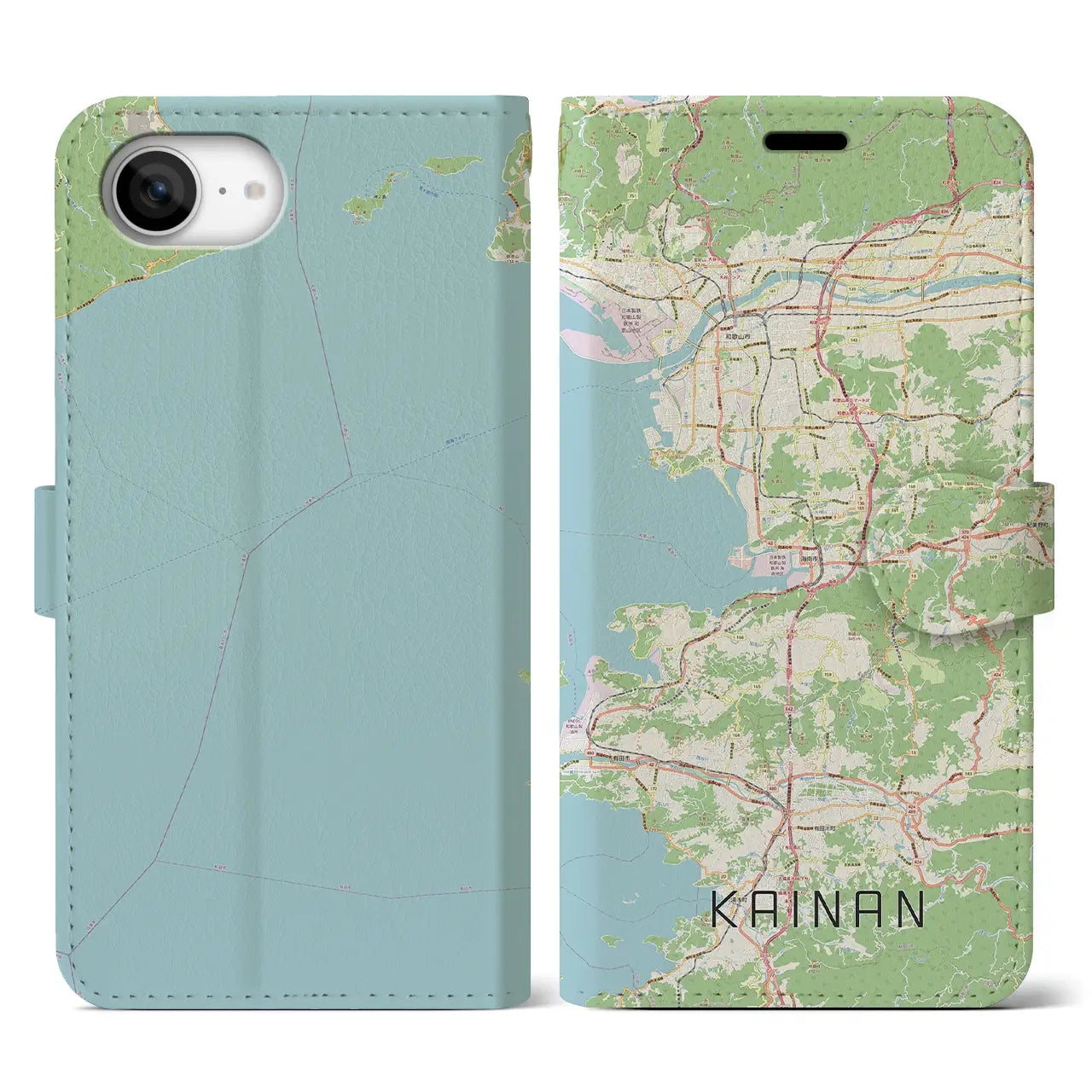 【海南(和歌山県)】地図柄iPhoneケース(手帳タイプ)